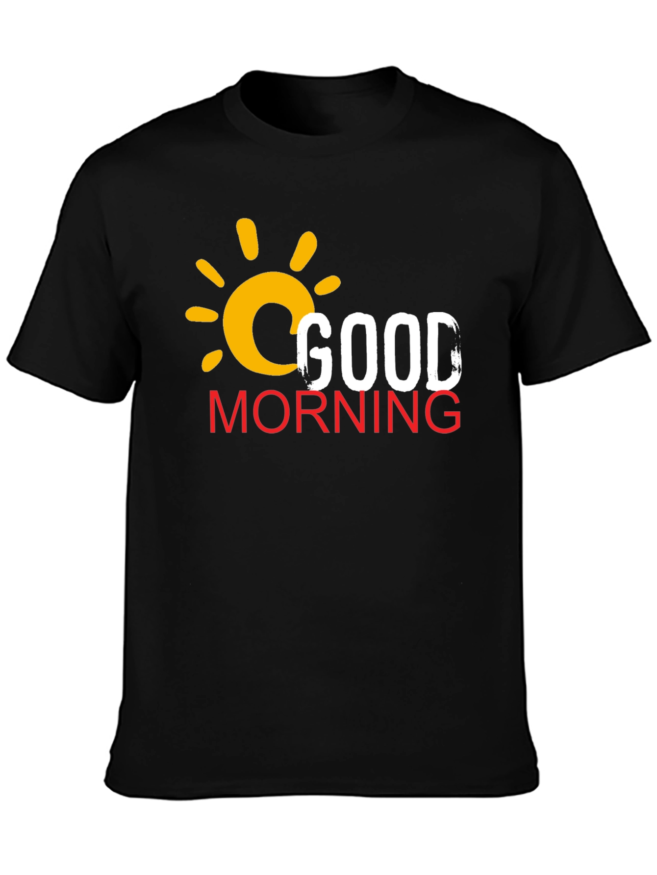 Good Morning Graphic Print Black T-Shirt