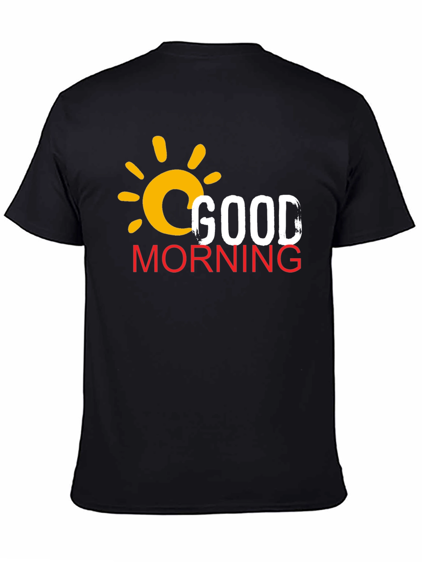 Good Morning Graphic Print Black T-Shirt