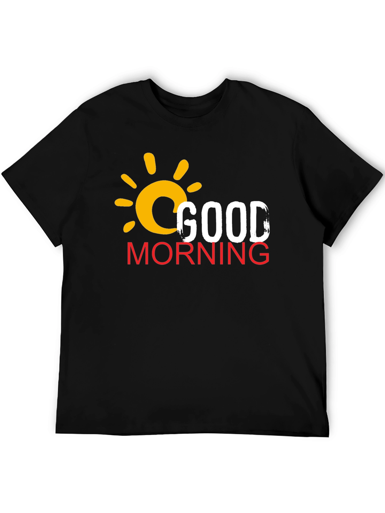 Good Morning Graphic Print Black T-Shirt