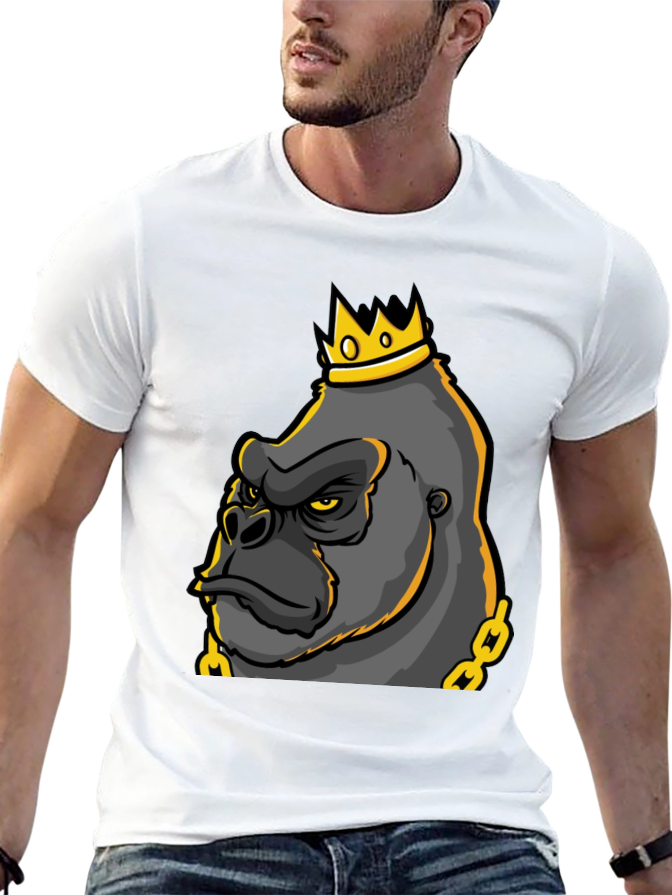 King Gorilla Graphic Tee - Black Cotton Blend