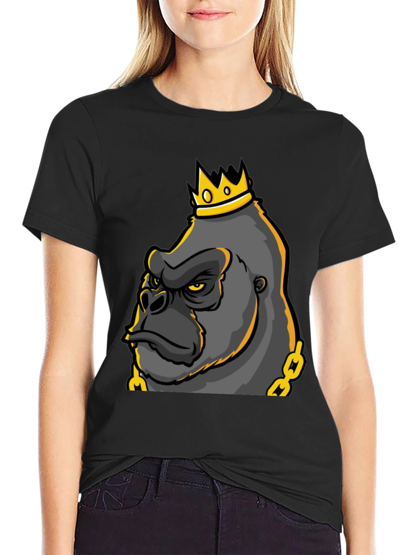 King Gorilla Graphic Tee - Black Cotton Blend