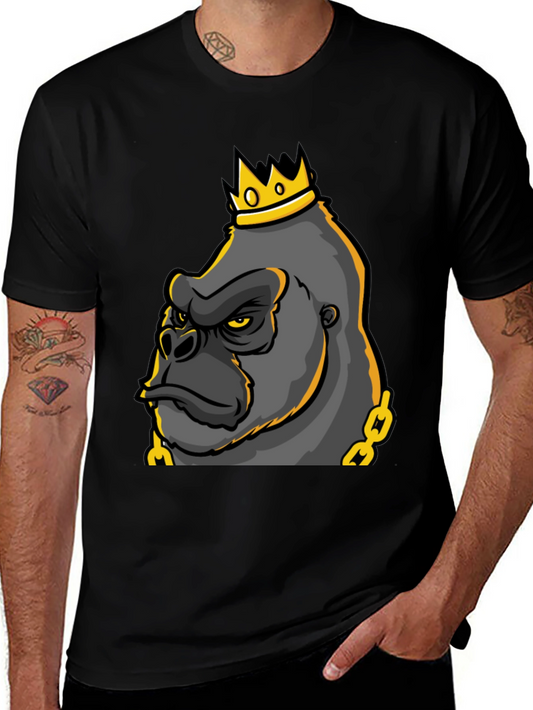 King Gorilla Graphic Tee - Black Cotton Blend