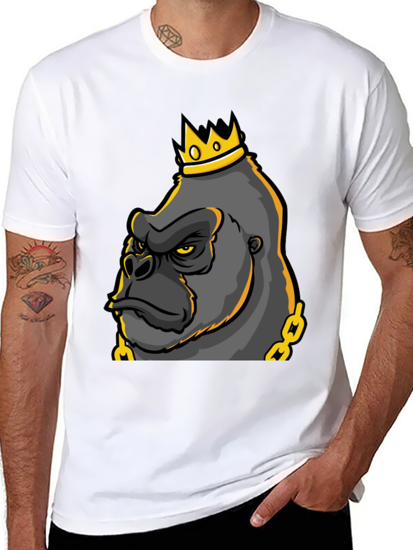 King Gorilla Graphic Tee - Black Cotton Blend