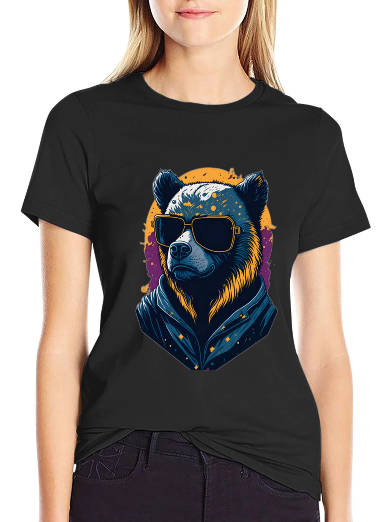 Cool Bear Graphic Tee - Black Cotton T-Shirt