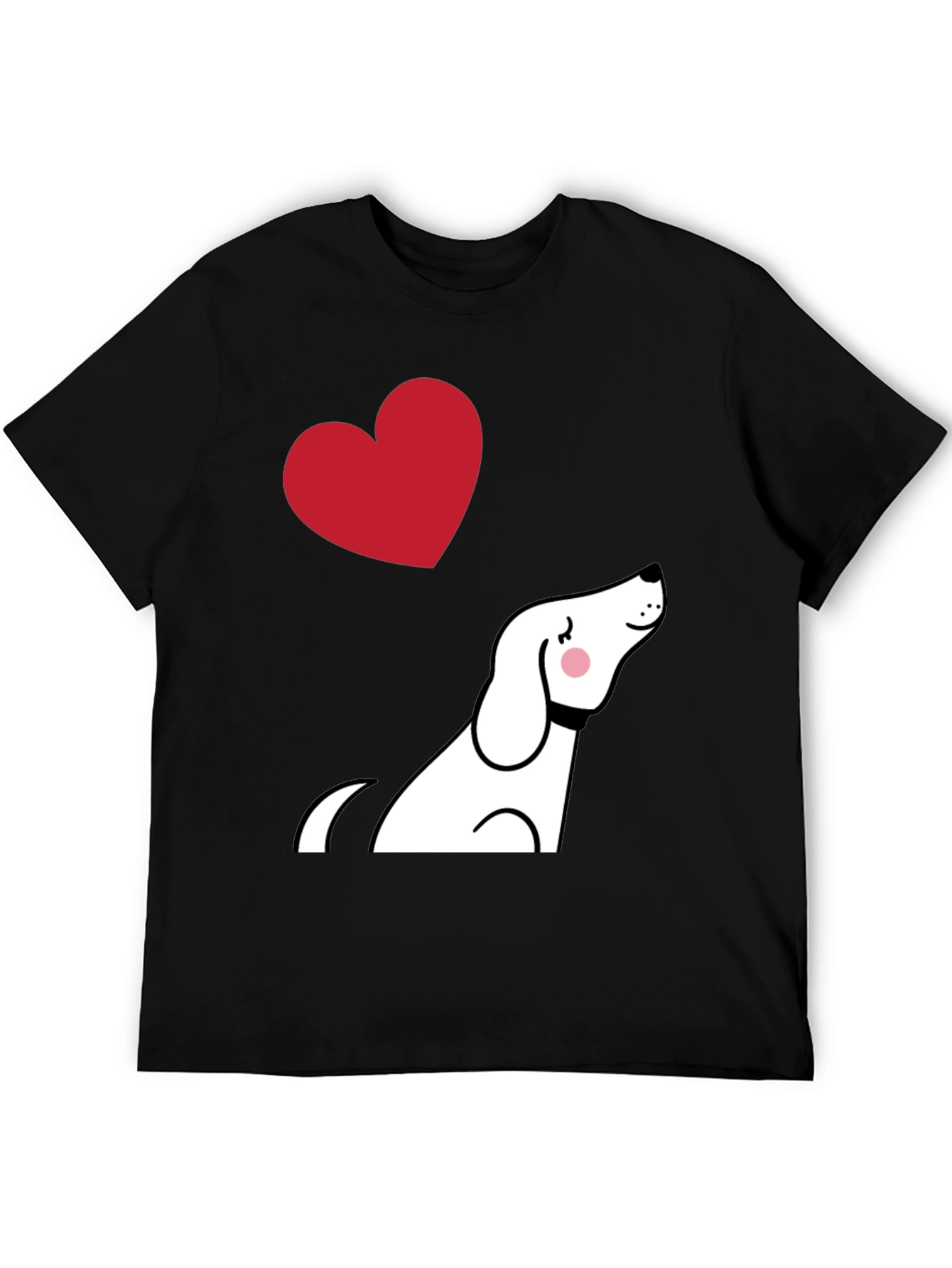 Dog Lover Graphic Tee - Cute Heart Design
