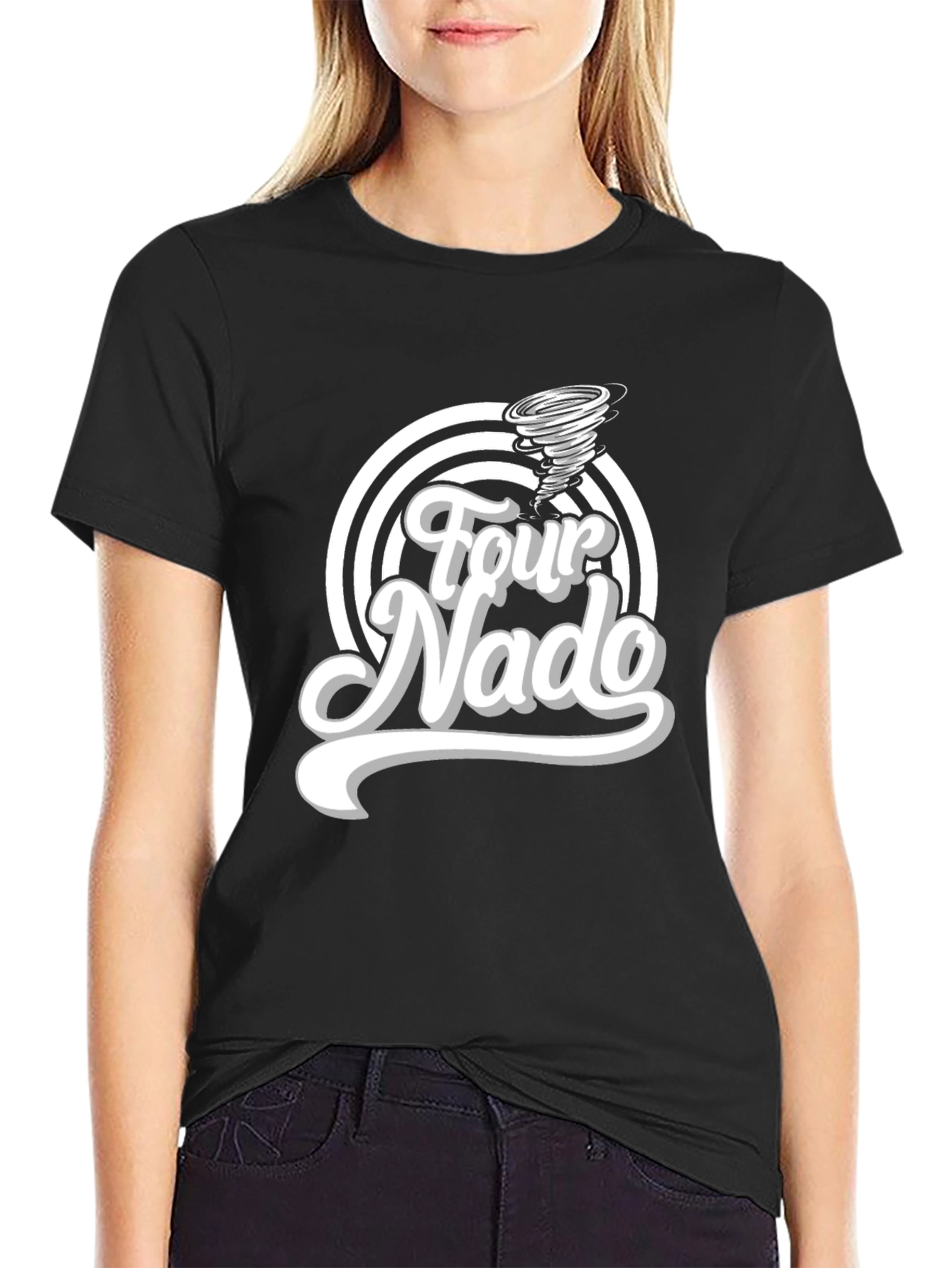 Four Nado Black Graphic Tee - Mens Novelty T-Shirt