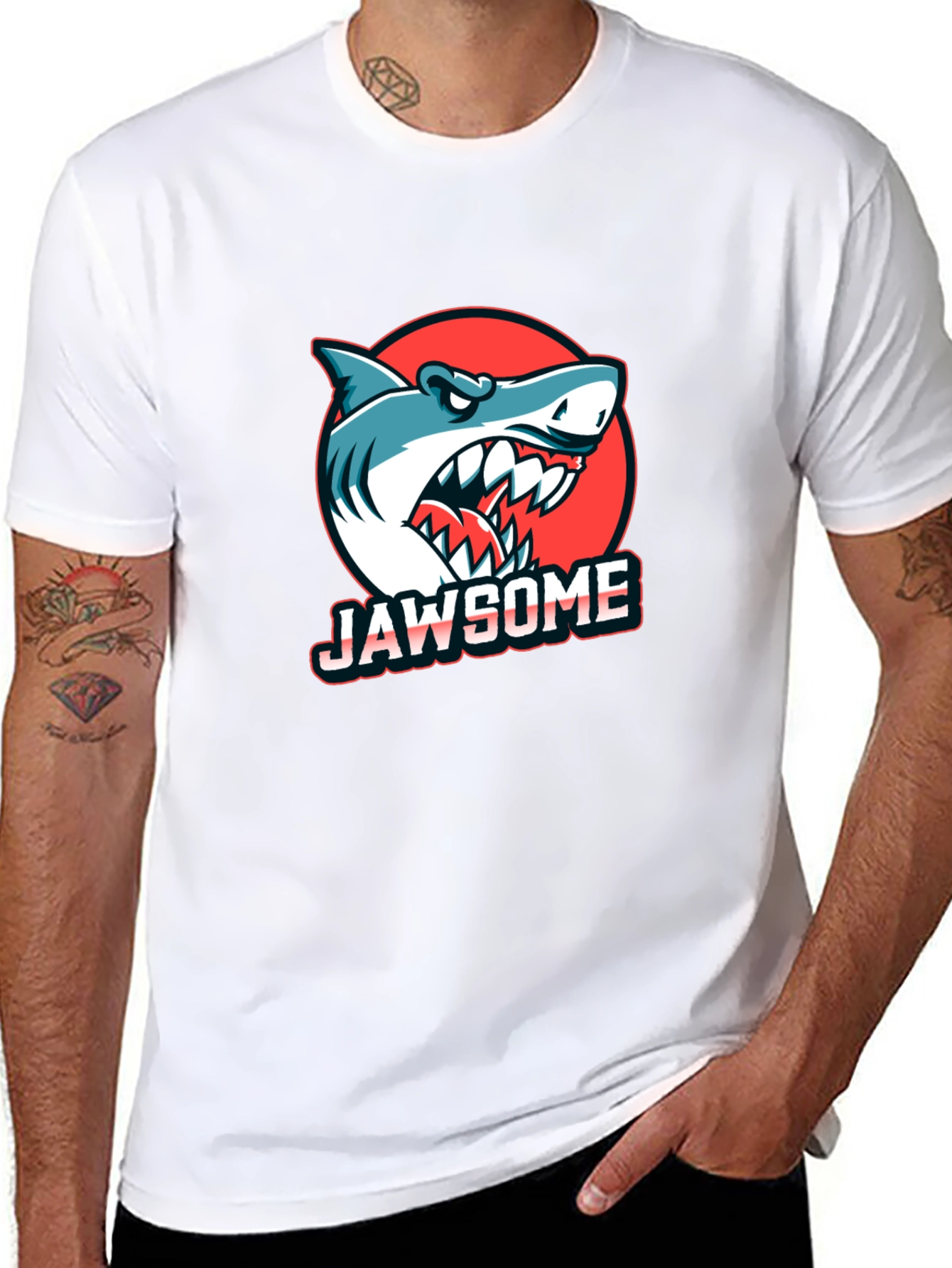 JAWSOME Shark Graphic Print T-Shirt