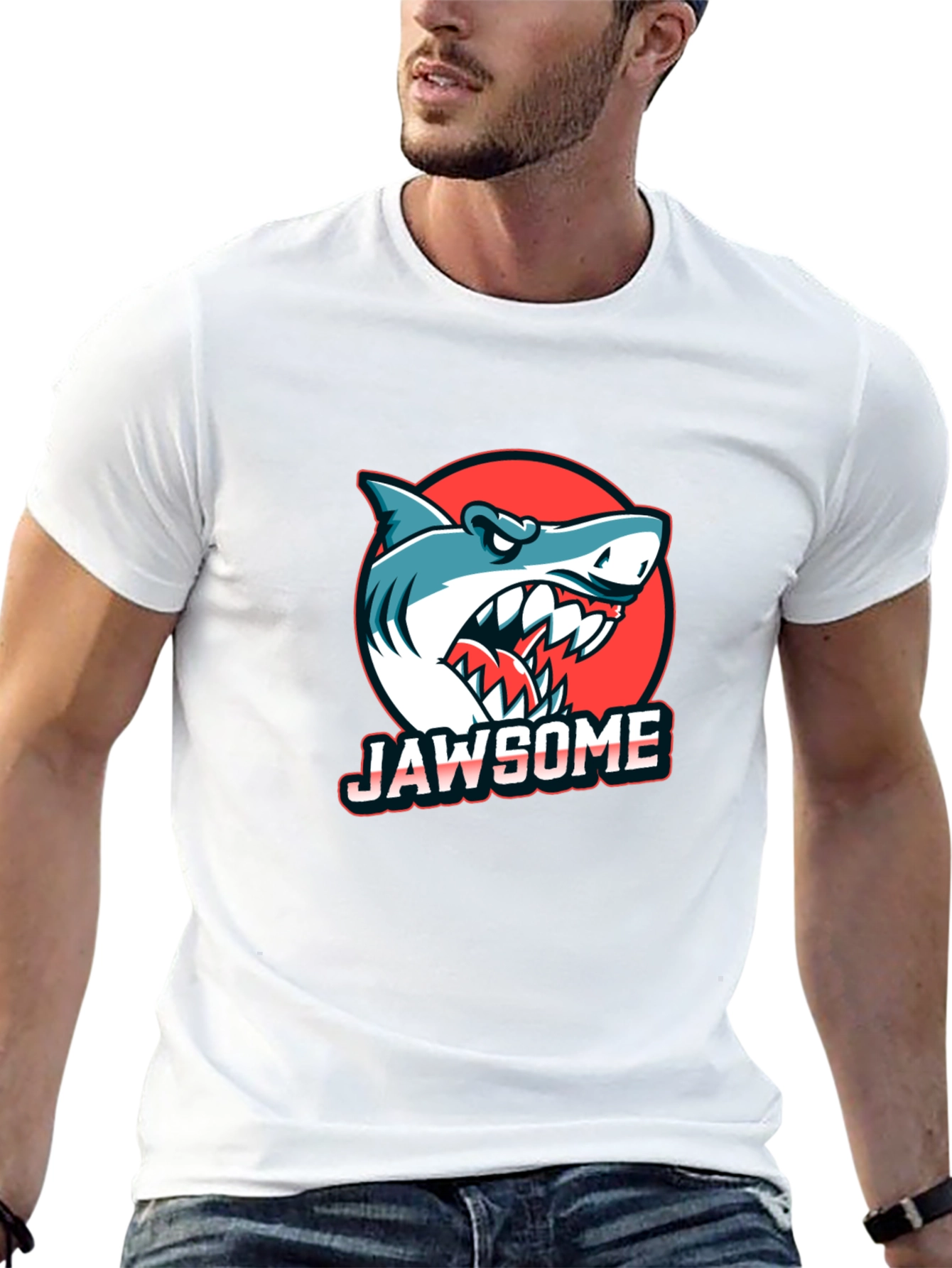 JAWSOME Shark Graphic Print T-Shirt