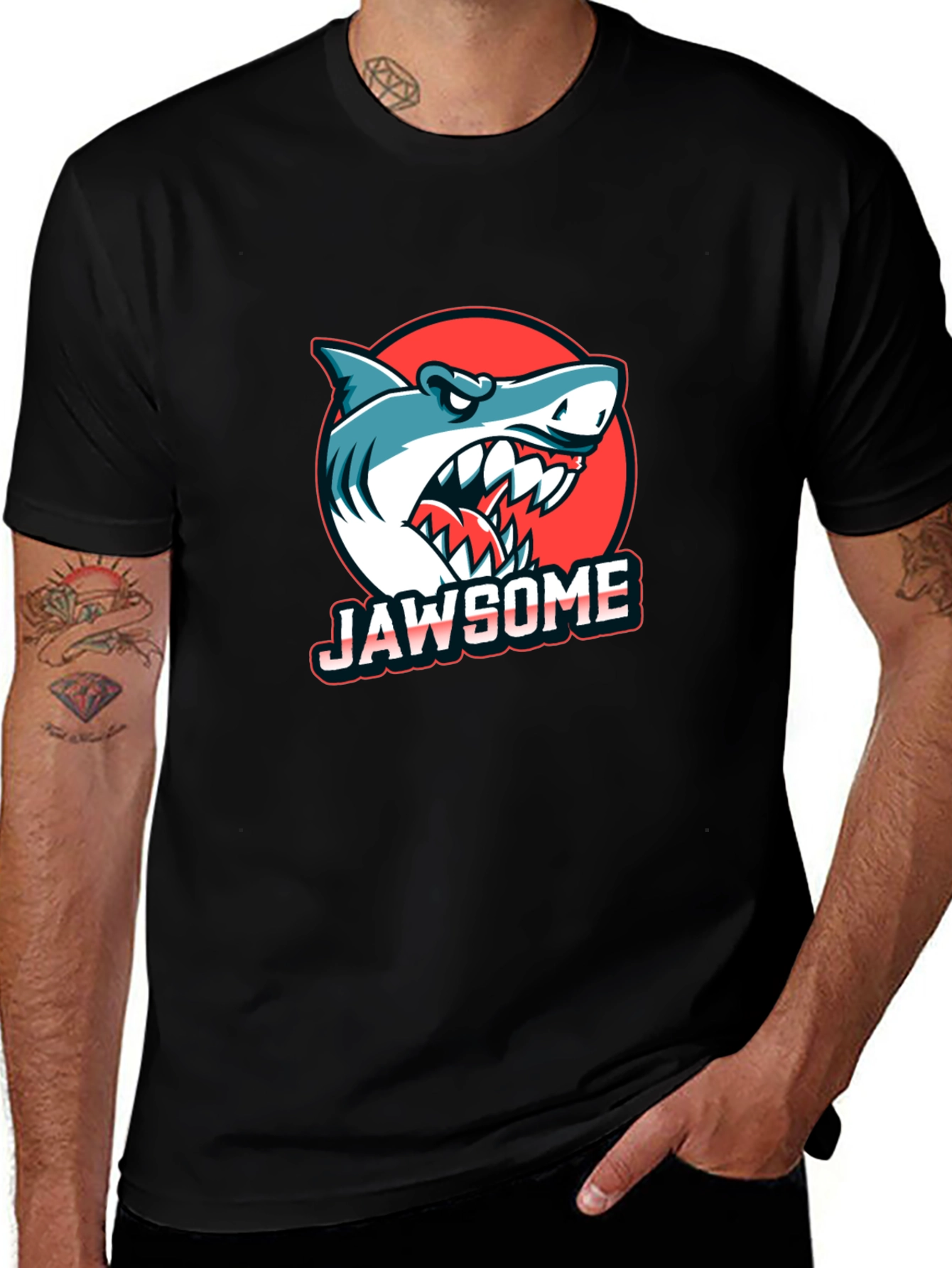 JAWSOME Shark Graphic Print T-Shirt