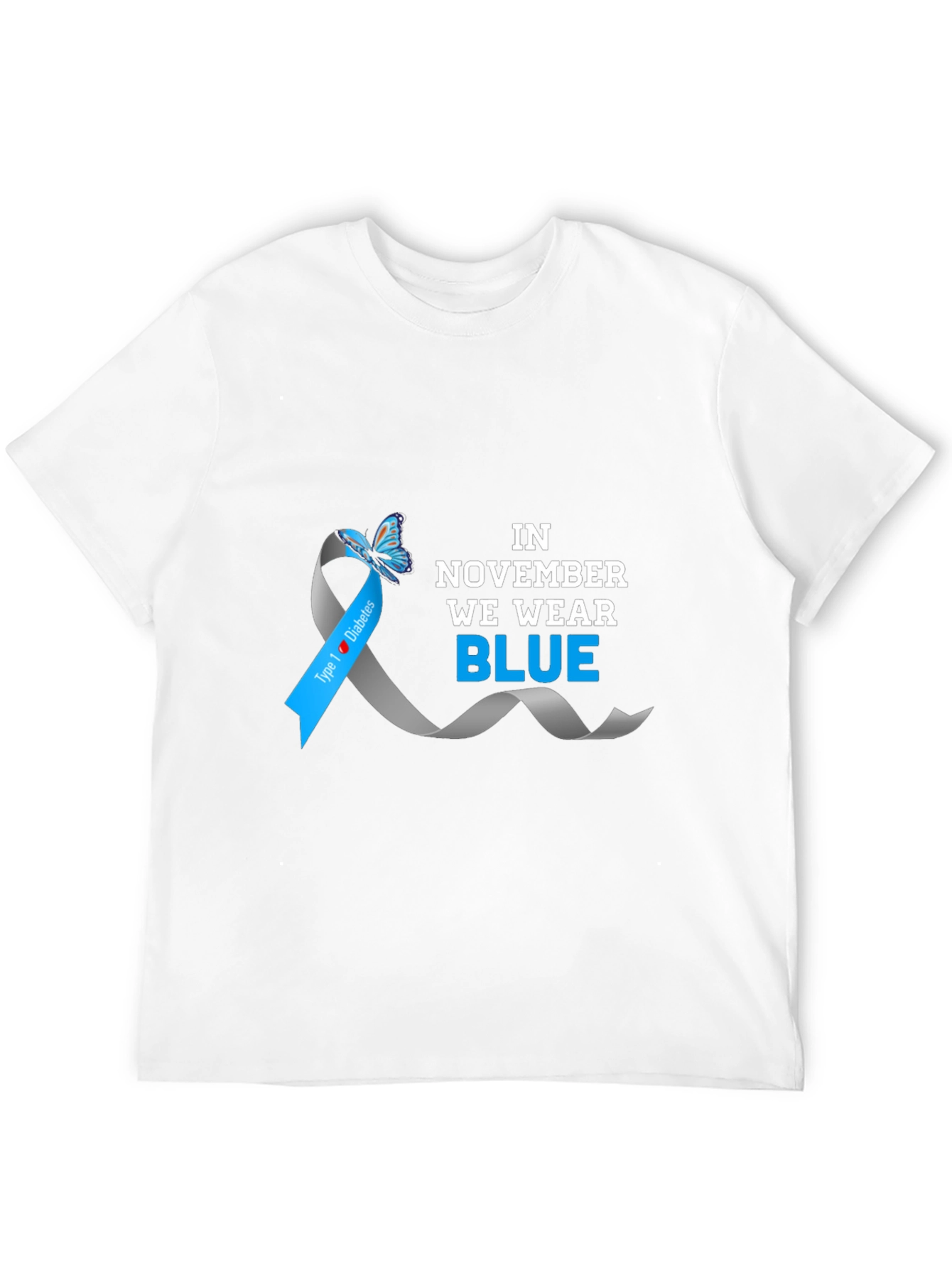Diabetes Awareness Blue Ribbon T-Shirt