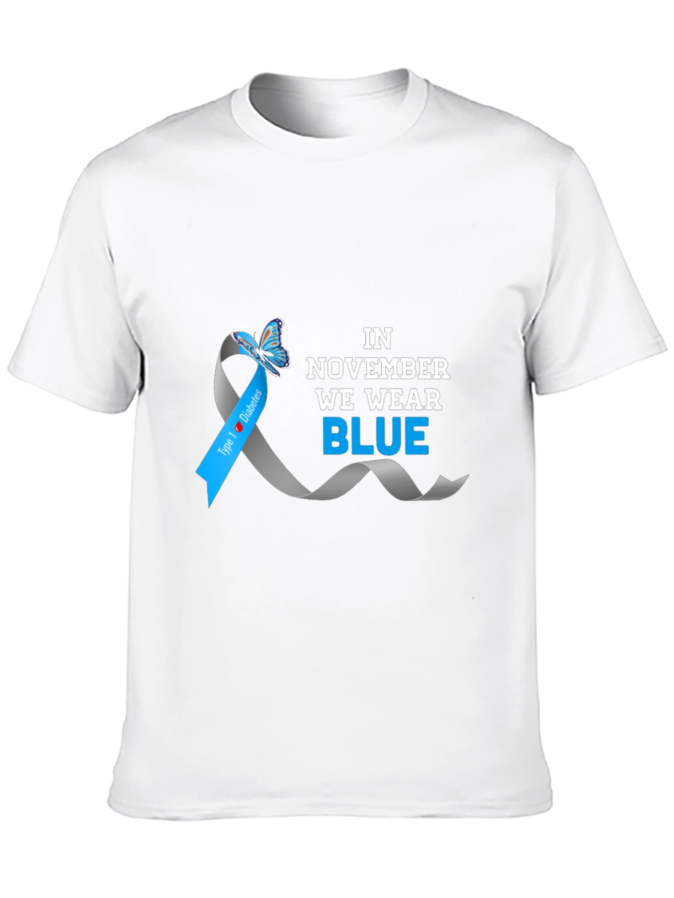 Diabetes Awareness Blue Ribbon T-Shirt