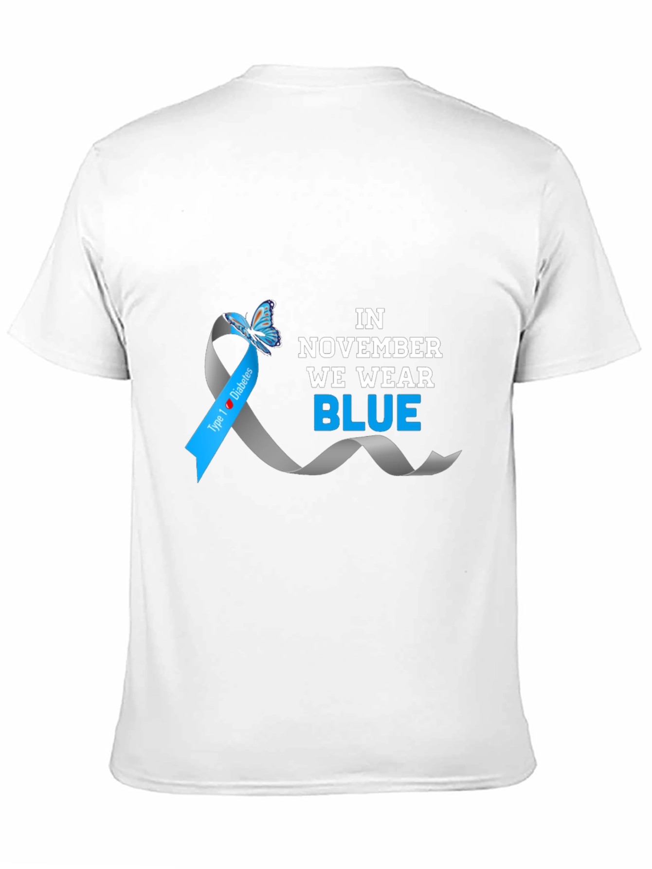 Diabetes Awareness Blue Ribbon T-Shirt