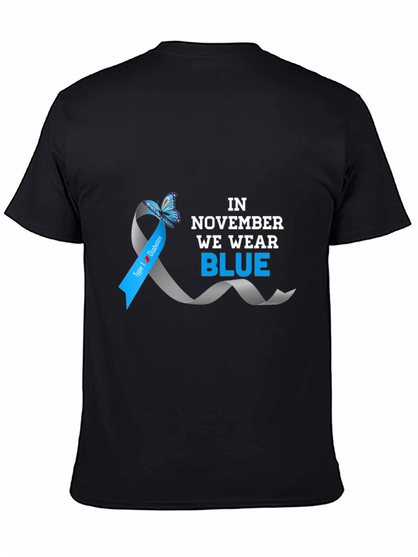 Diabetes Awareness Blue Ribbon T-Shirt