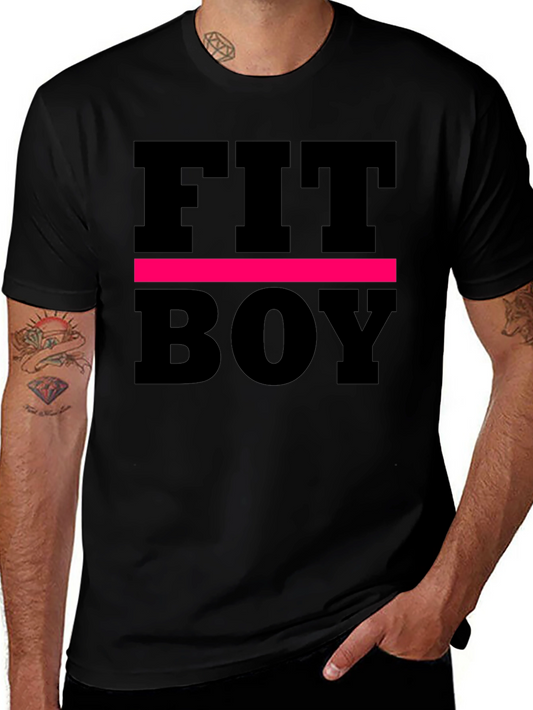 Fit Boy Graphic Tee - Black Cotton T-Shirt