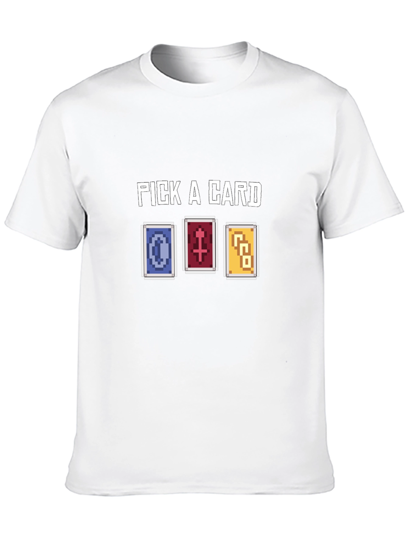 Pick A Card Graphic Tee - Pixelated Tarot Design