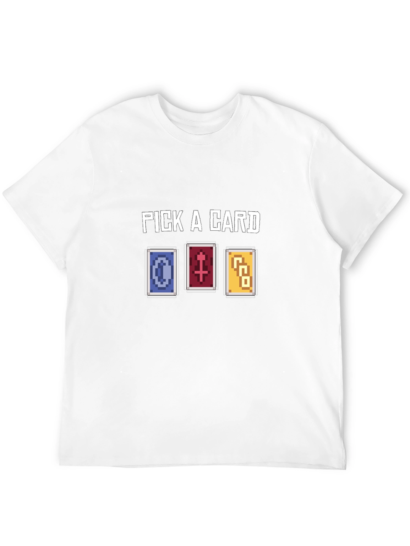 Pick A Card Graphic Tee - Pixelated Tarot Design