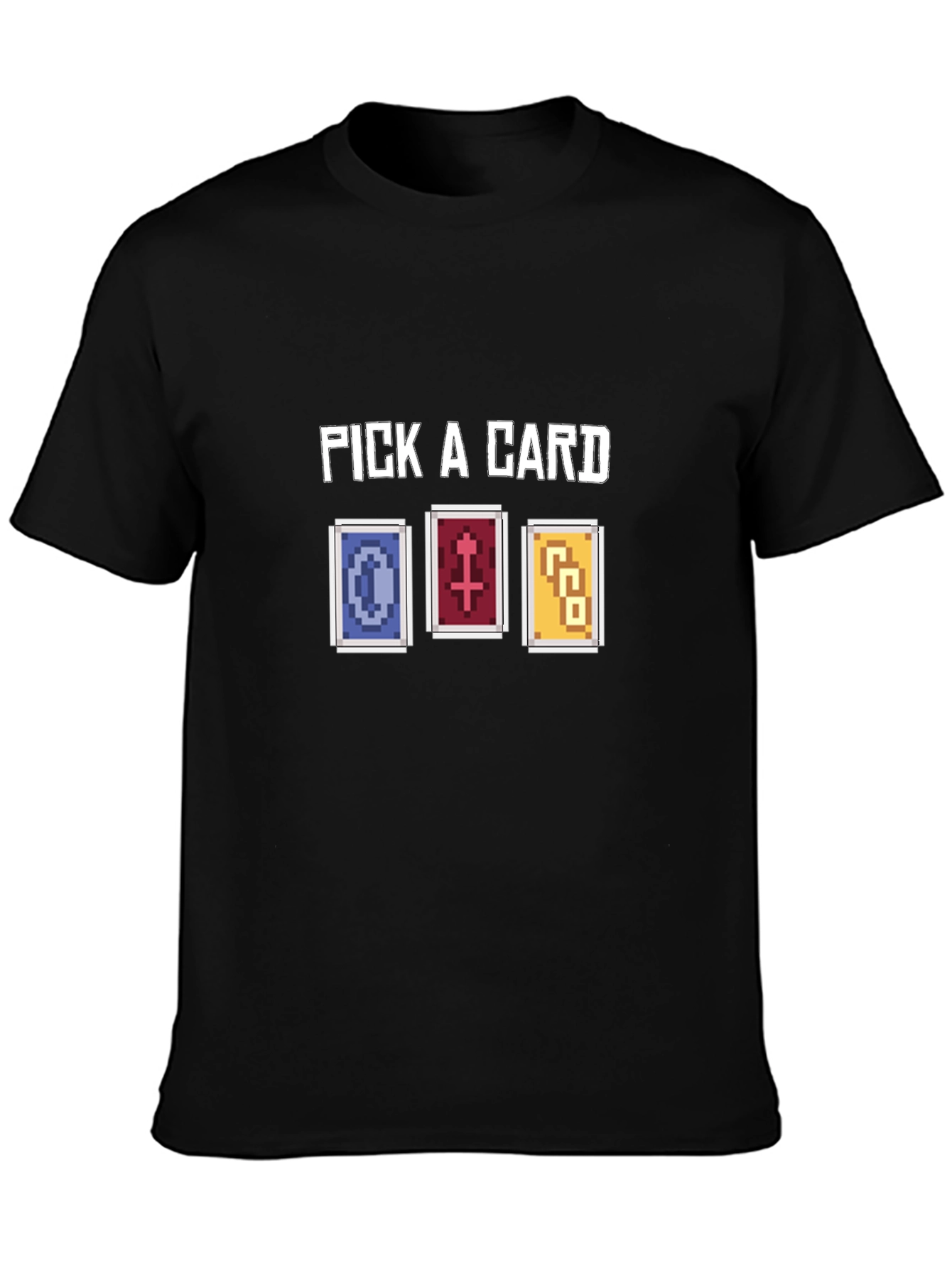 Pick A Card Graphic Tee - Pixelated Tarot Design