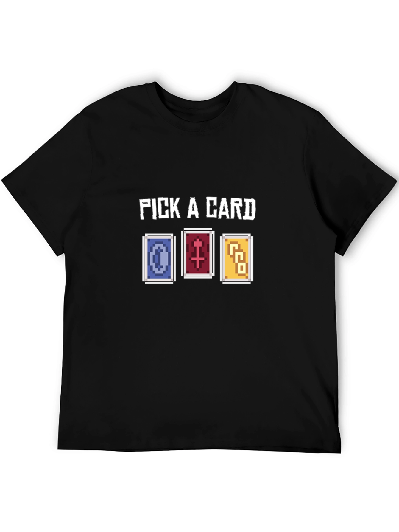 Pick A Card Graphic Tee - Pixelated Tarot Design