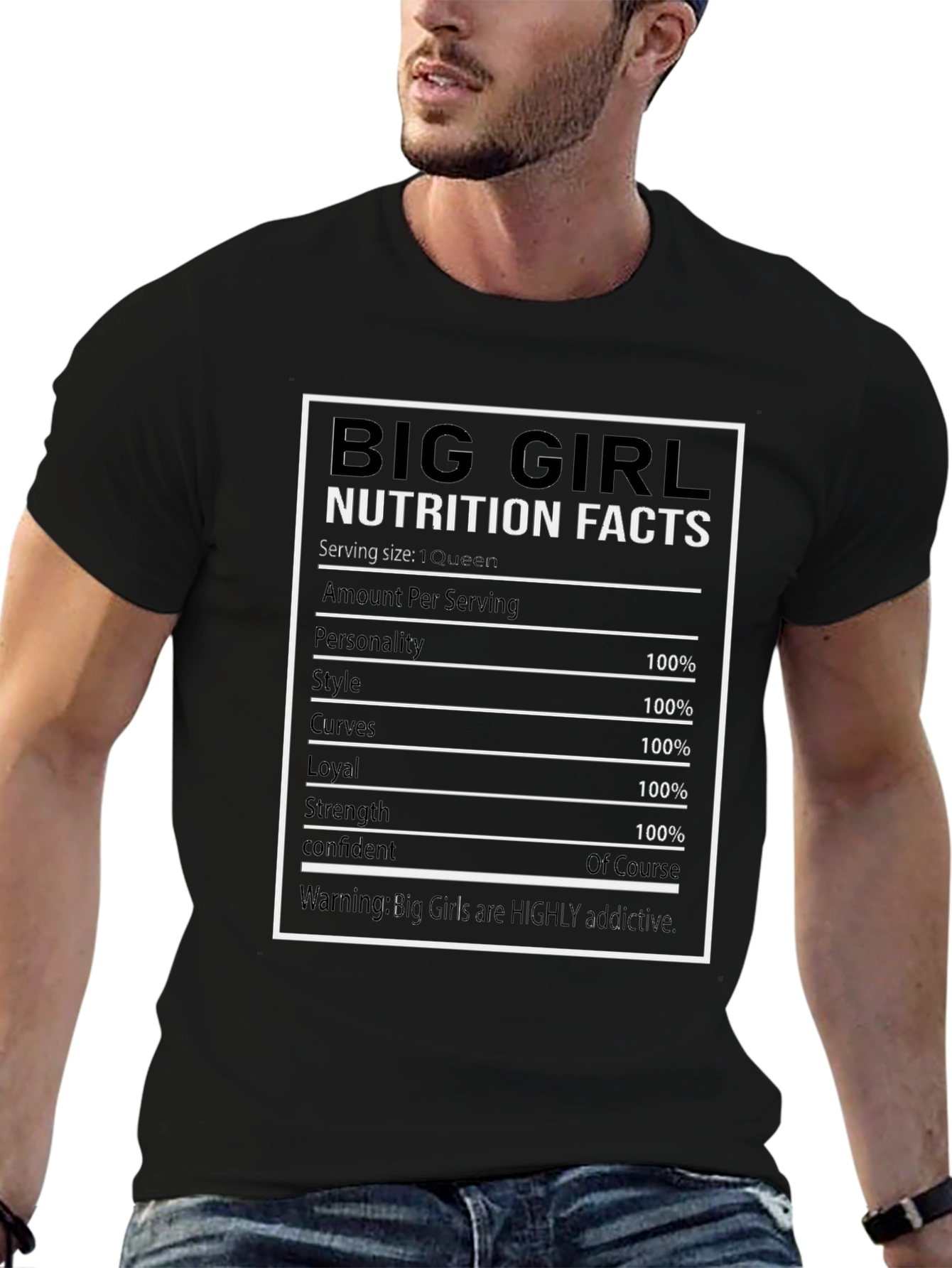 Big Girl Nutrition Facts Graphic Tee - Black