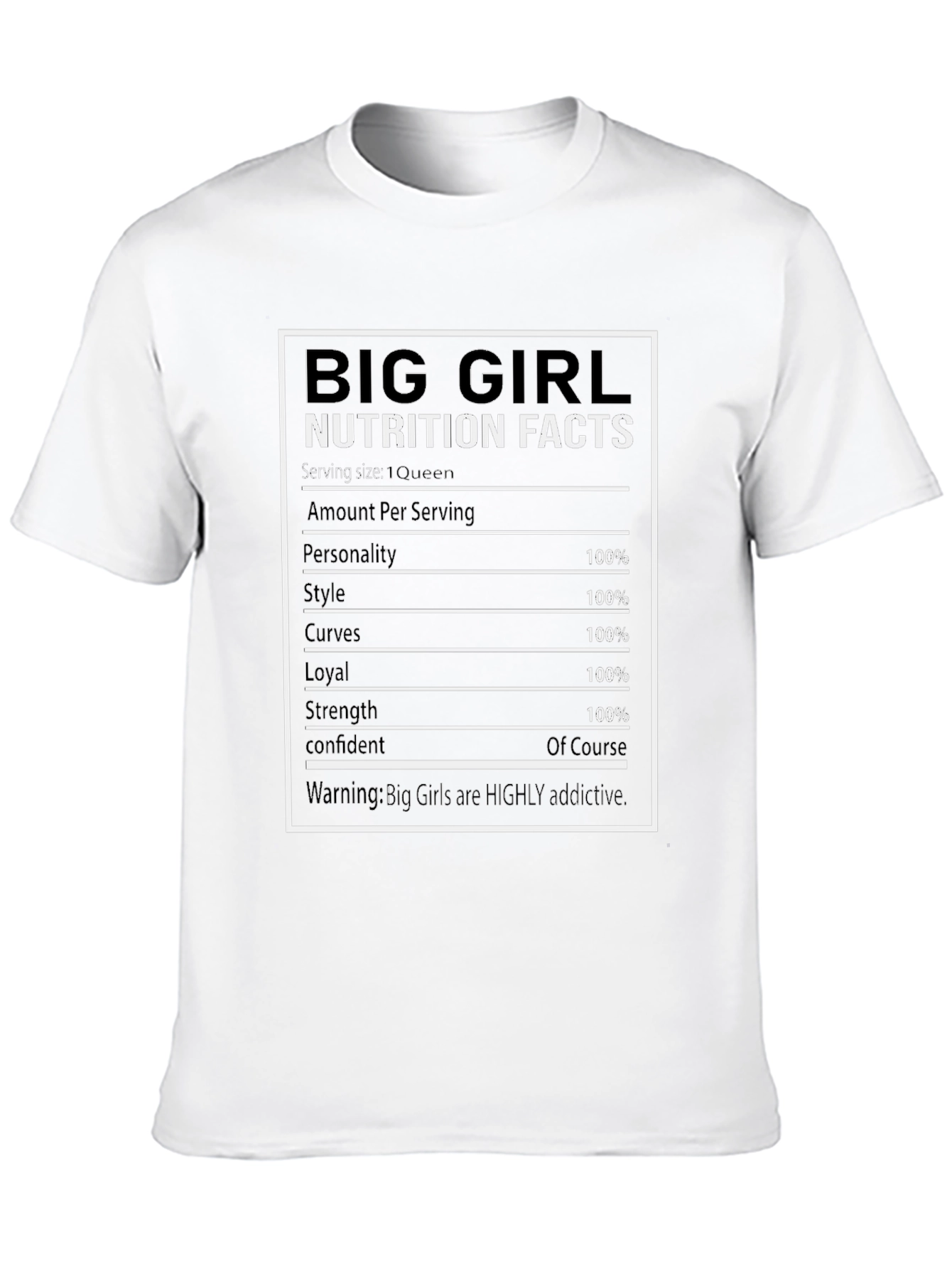 Big Girl Nutrition Facts Graphic Tee - Black