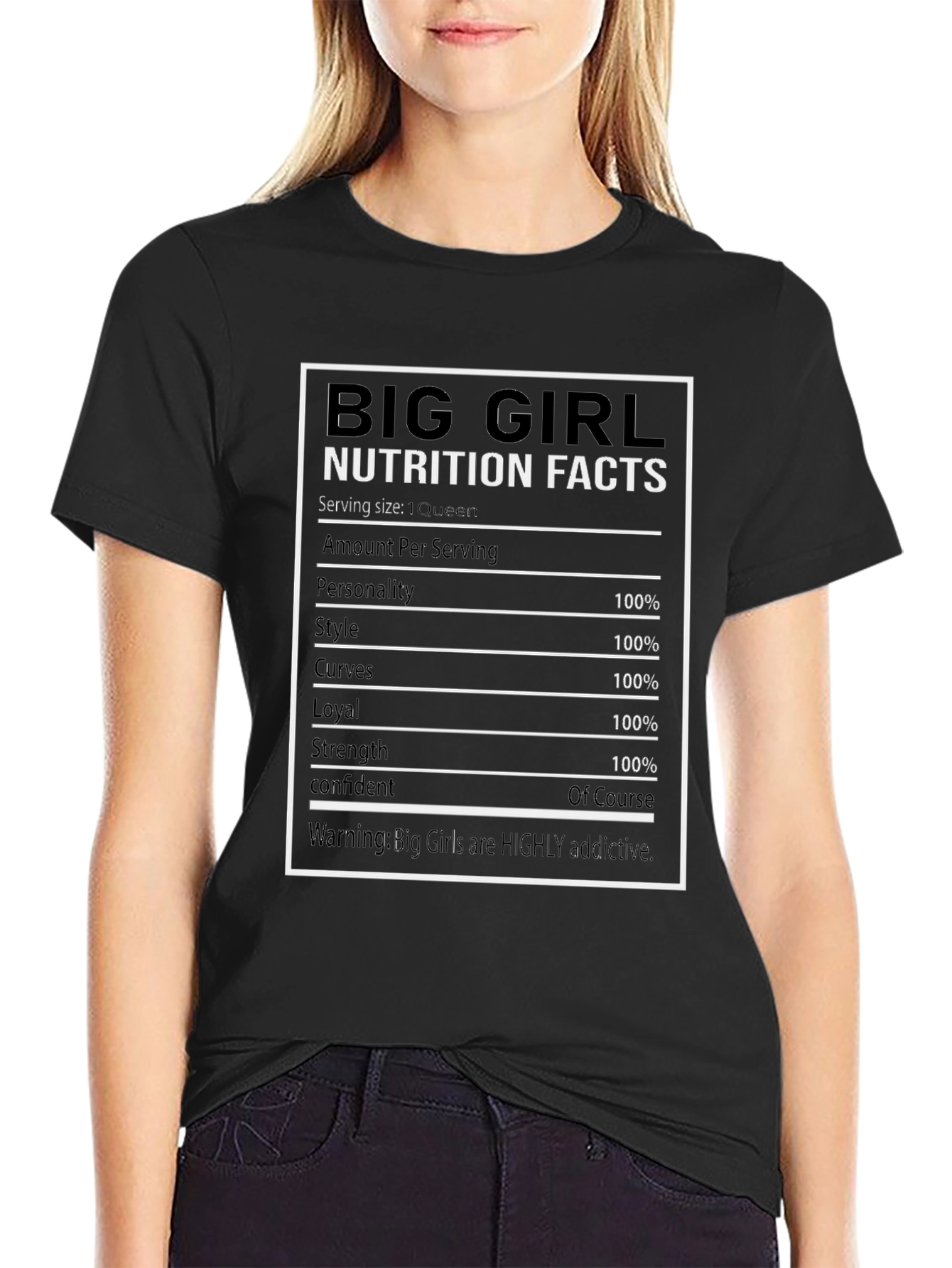 Big Girl Nutrition Facts Graphic Tee - Black