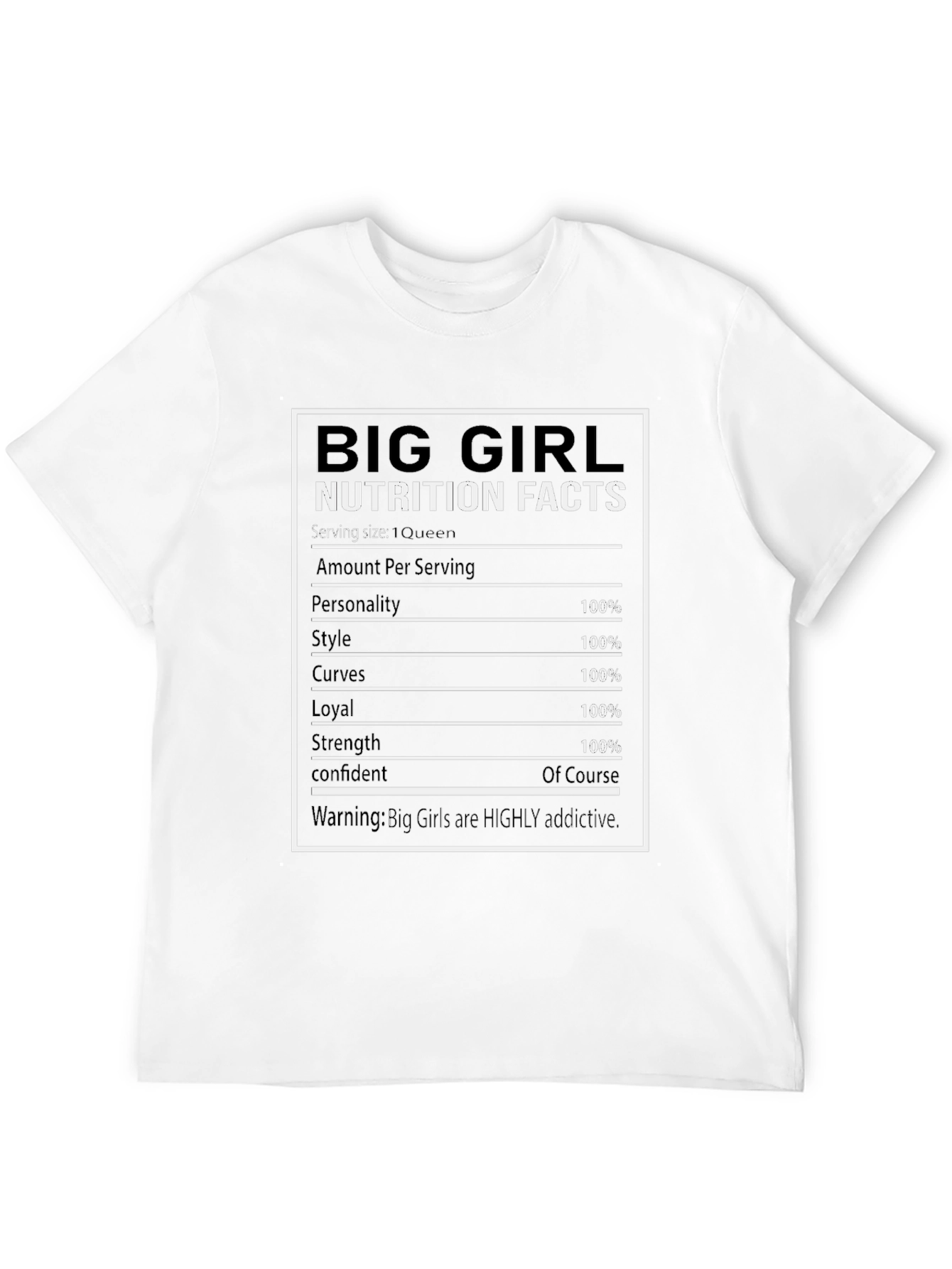 Big Girl Nutrition Facts Graphic Tee - Black