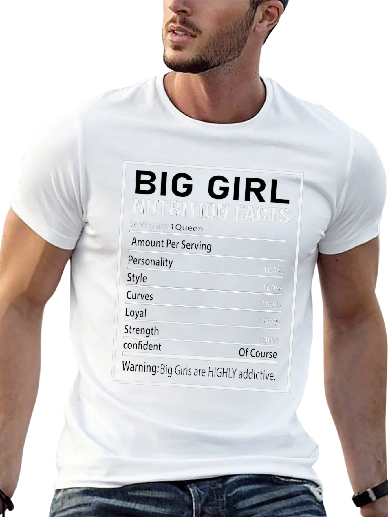 Big Girl Nutrition Facts Graphic Tee - Black