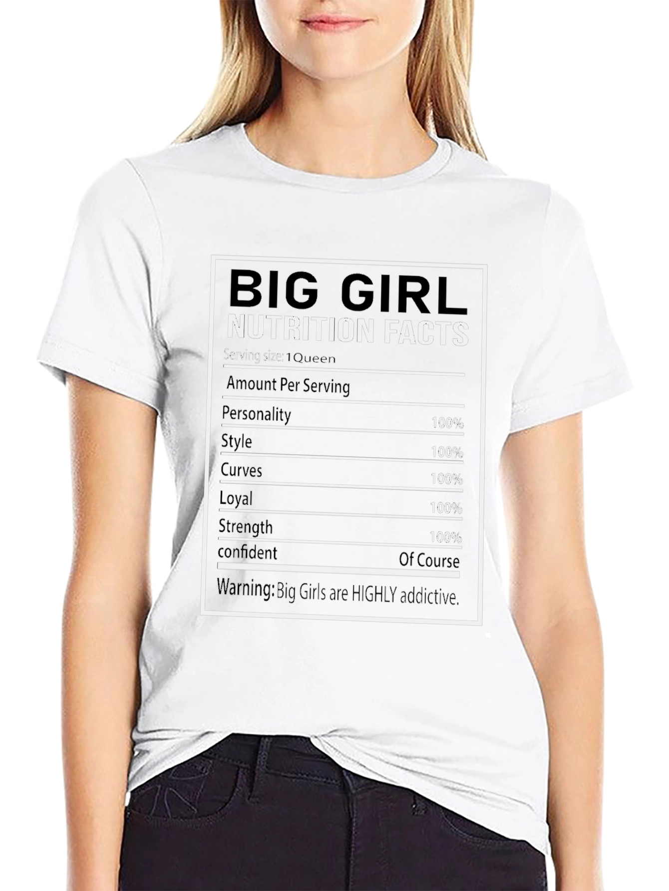 Big Girl Nutrition Facts Graphic Tee - Black