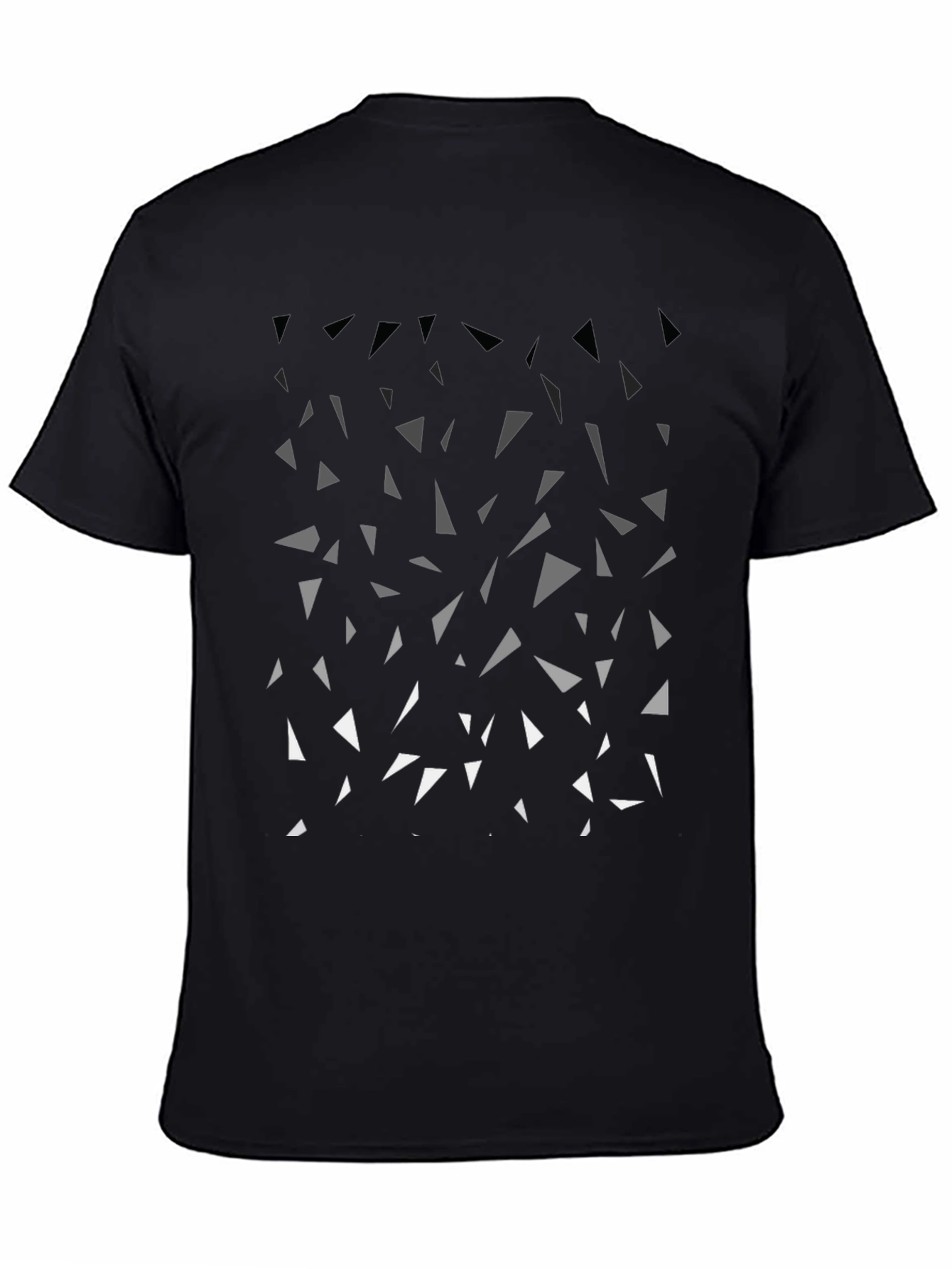 Geometric Triangle Pattern Black Tee