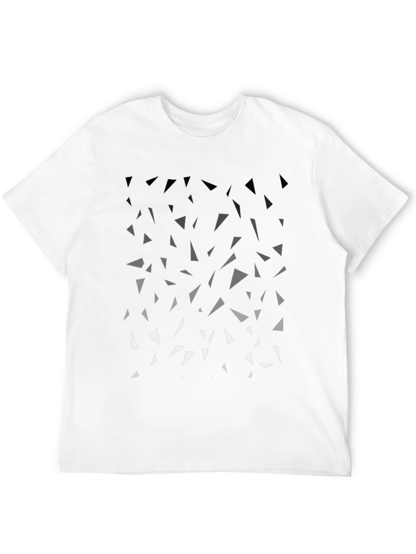 Geometric Triangle Pattern Black Tee