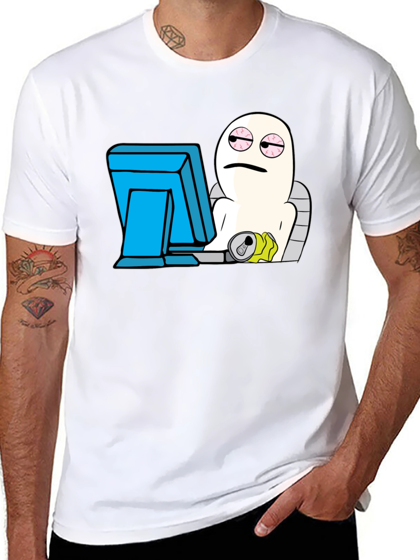 Humorous Graphic Tee - Internet Ghost