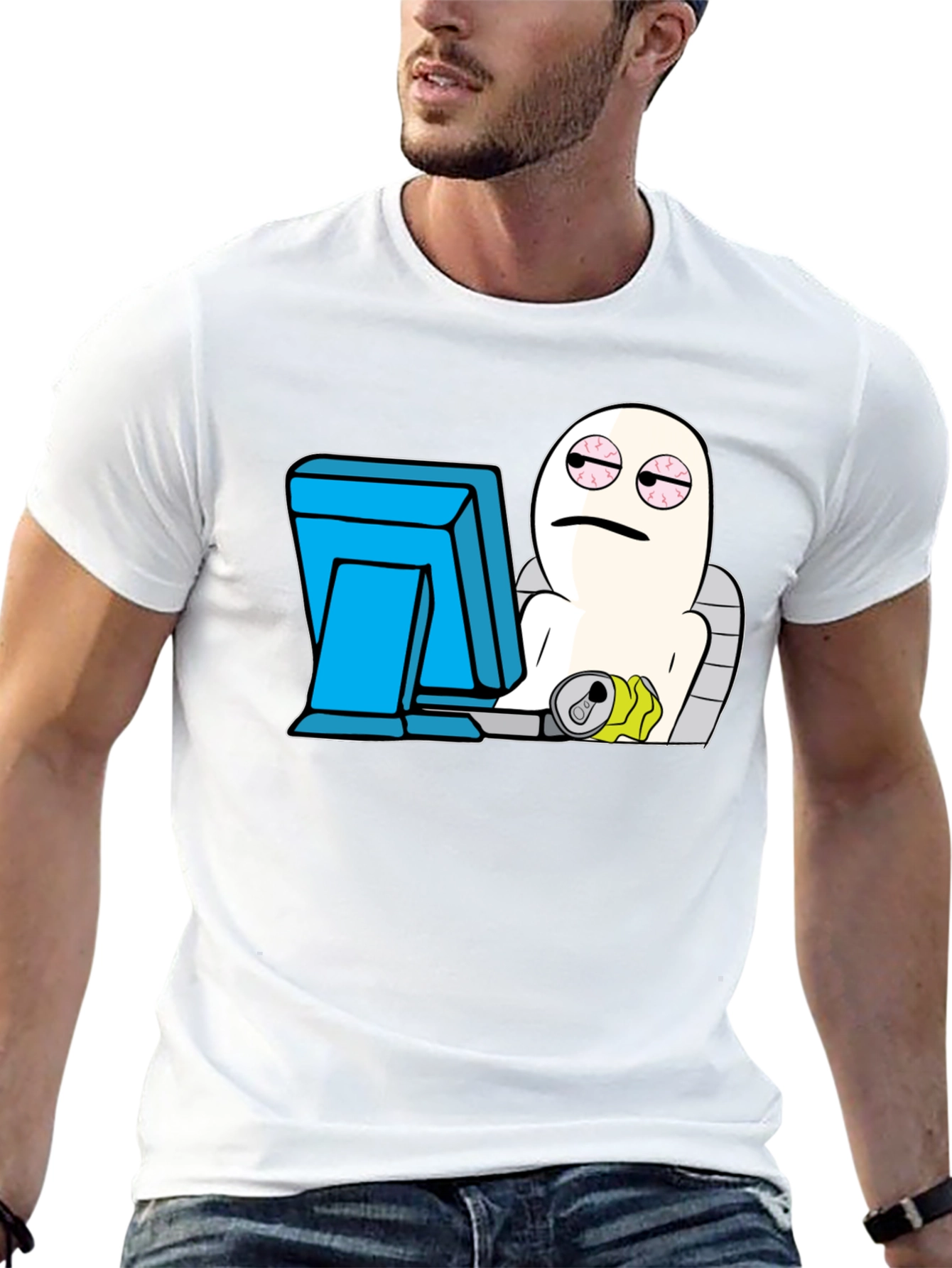 Humorous Graphic Tee - Internet Ghost