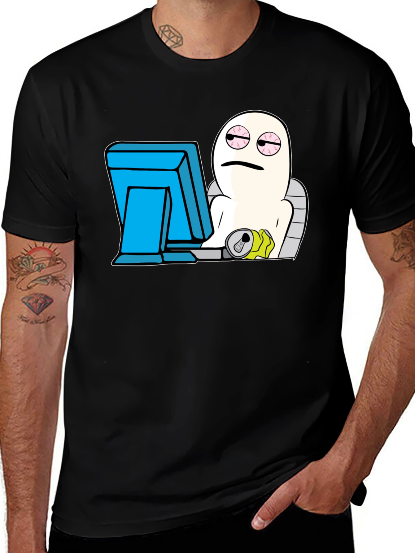 Humorous Graphic Tee - Internet Ghost