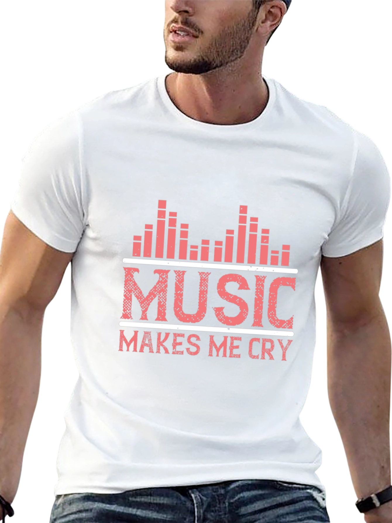 Music Makes Me Cry Graphic Tee - Black