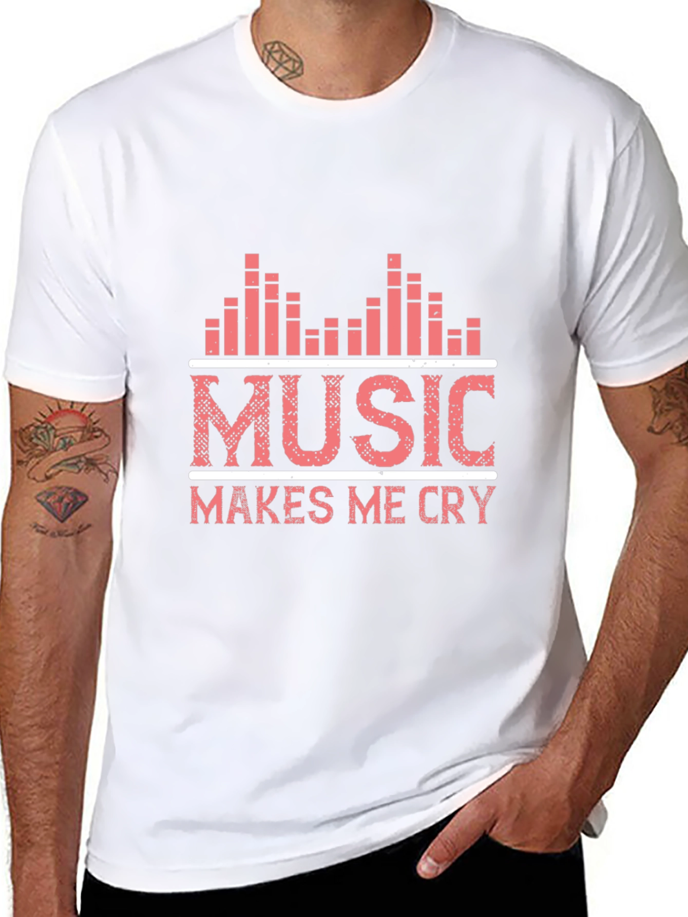 Music Makes Me Cry Graphic Tee - Black