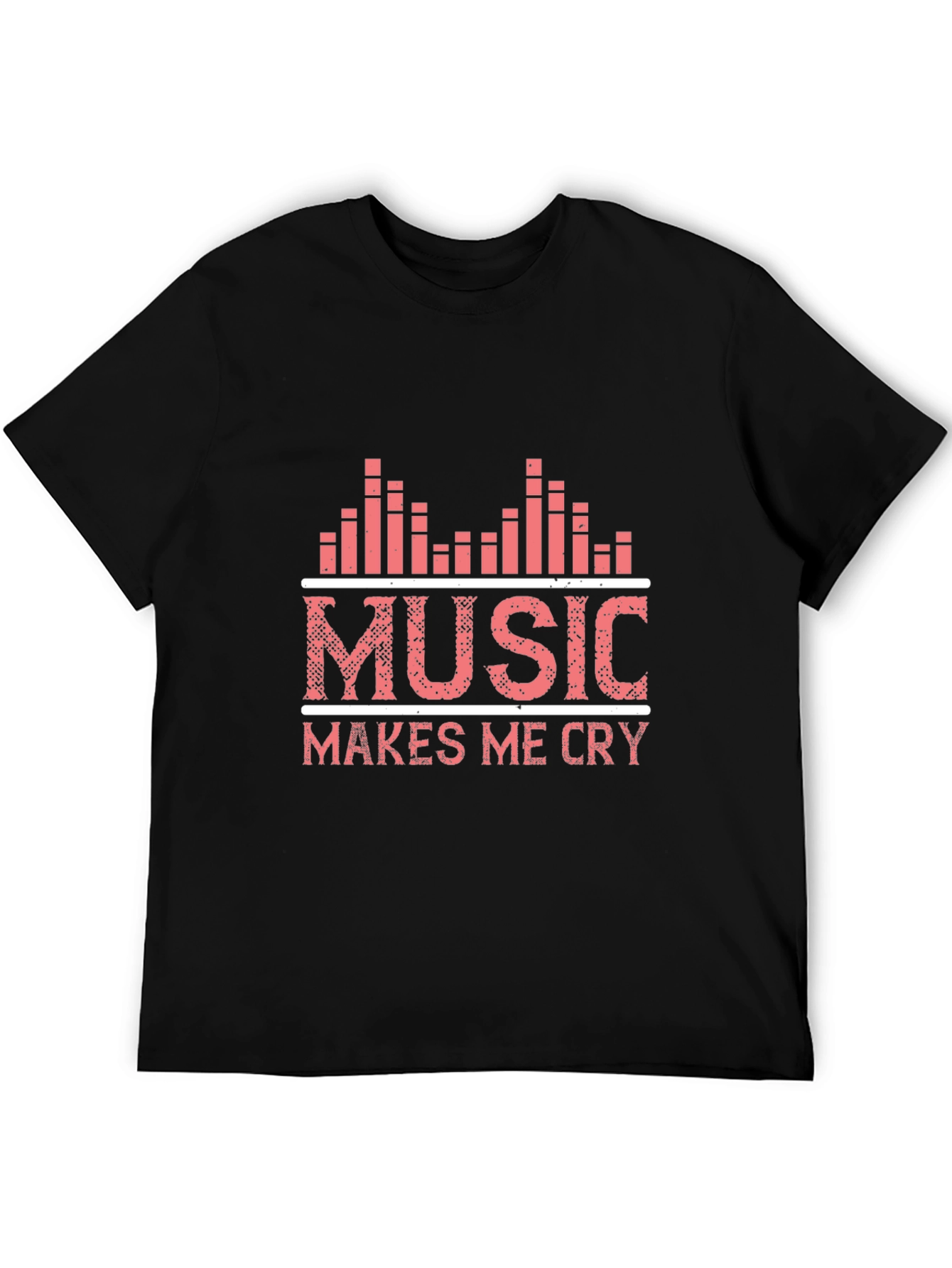Music Makes Me Cry Graphic Tee - Black
