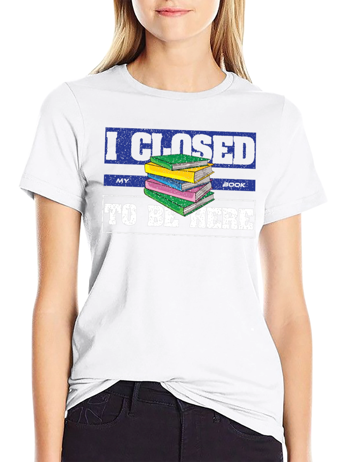 I Closed My Book To Be Here Black T-Shirt