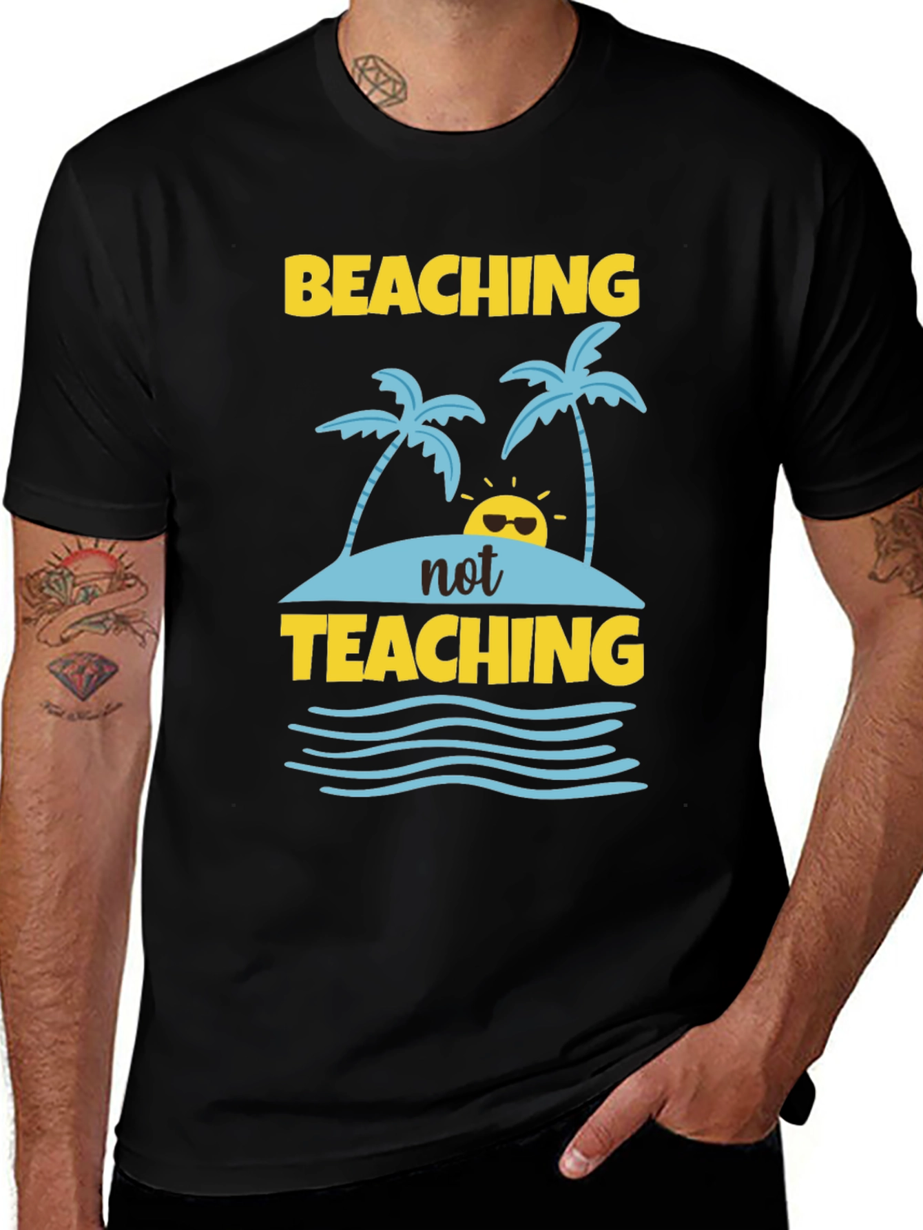 Beaching Not Teaching Graphic T-Shirt