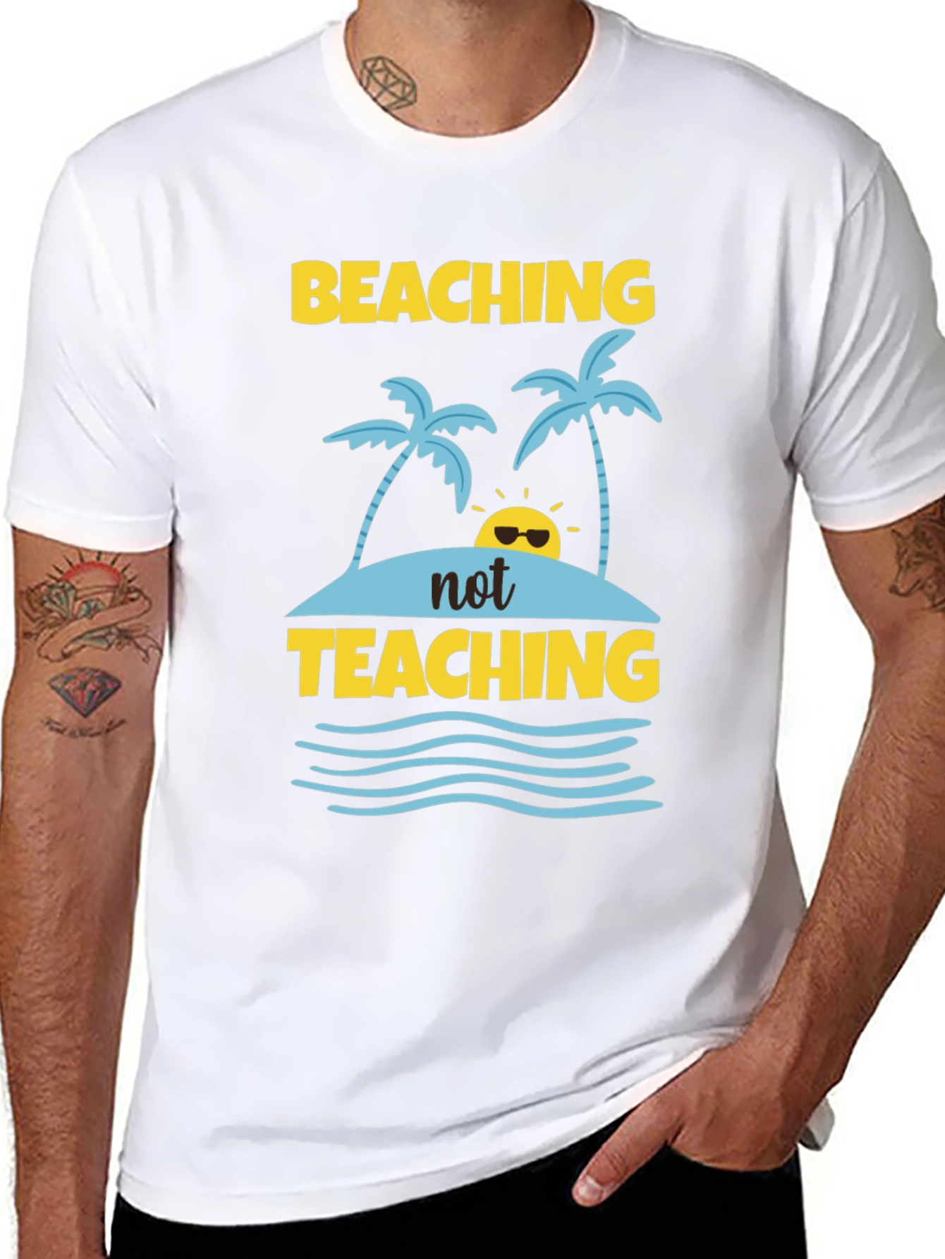 Beaching Not Teaching Graphic T-Shirt