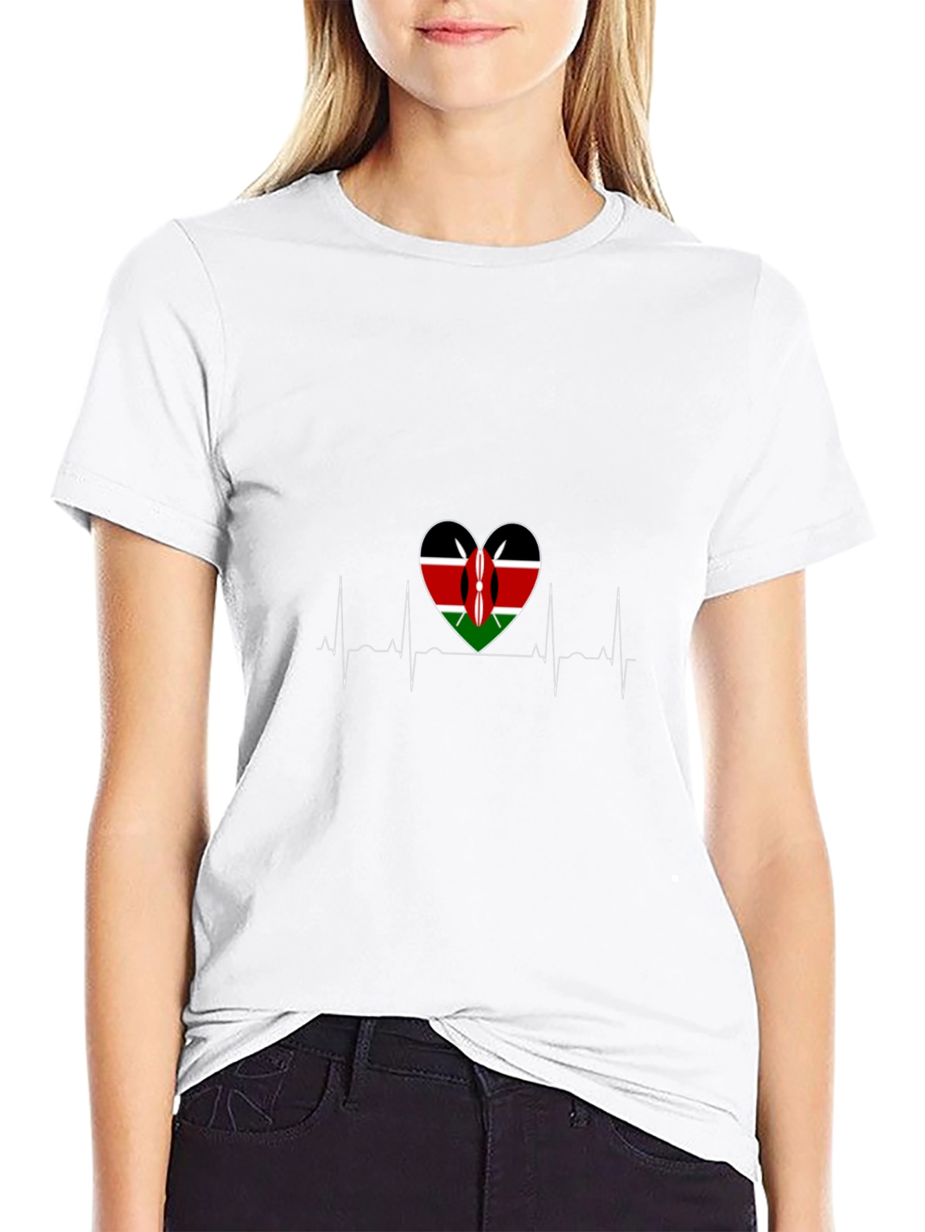 Kenya Flag Heartbeat T-Shirt