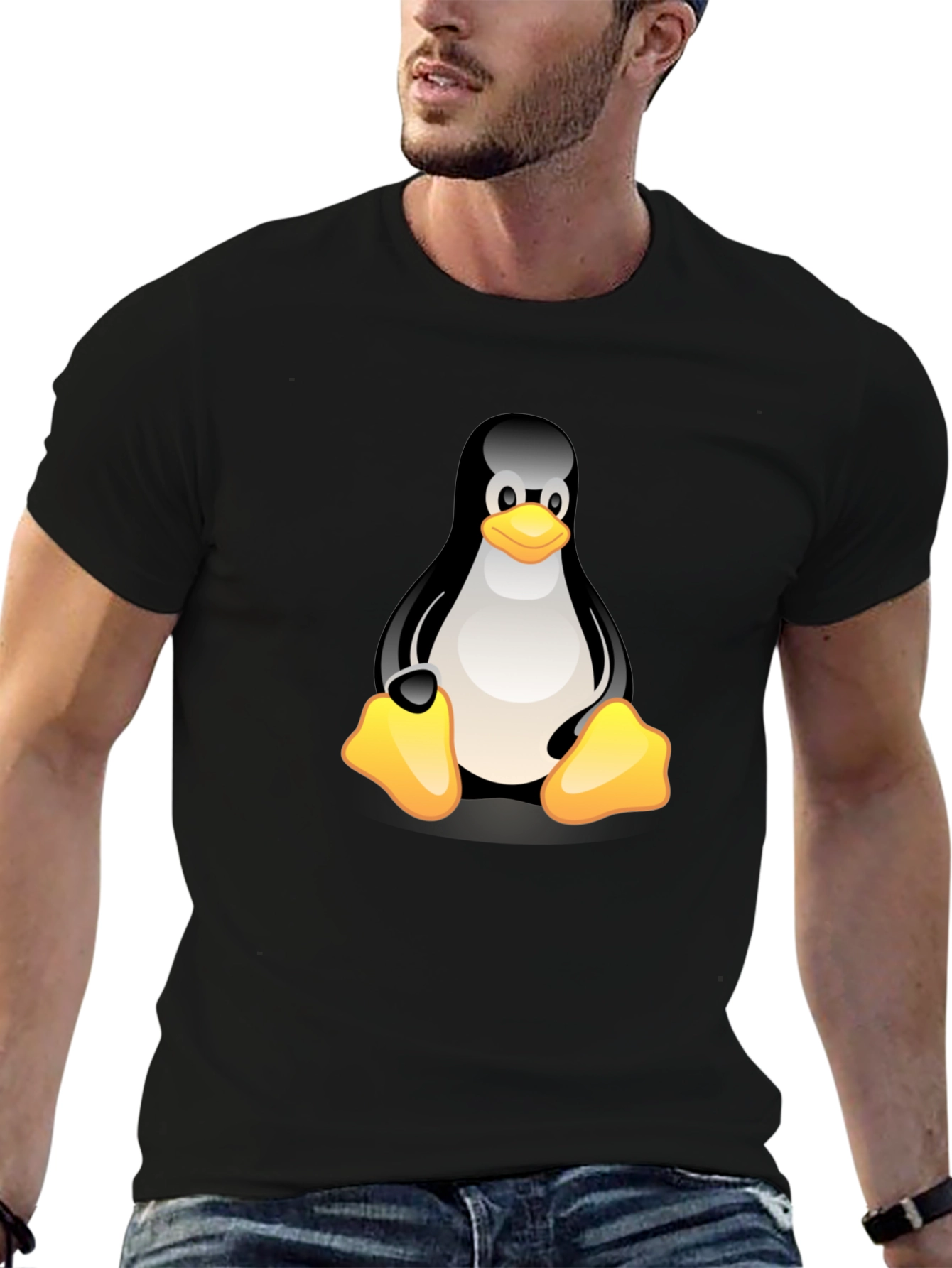 Linux Penguin Graphic Tee - Black T-Shirt