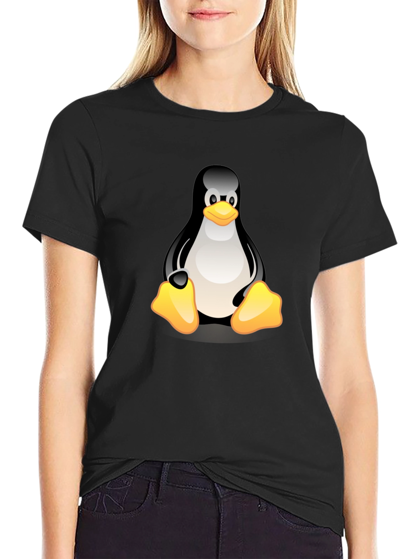 Linux Penguin Graphic Tee - Black T-Shirt