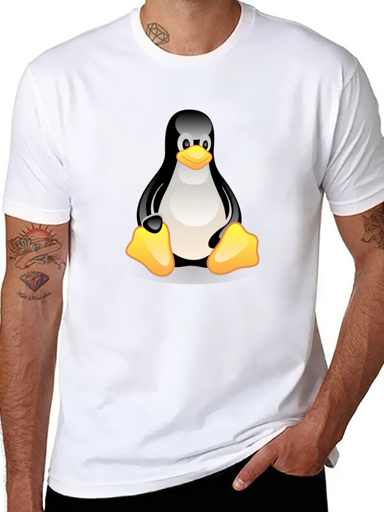 Linux Penguin Graphic Tee - Black T-Shirt