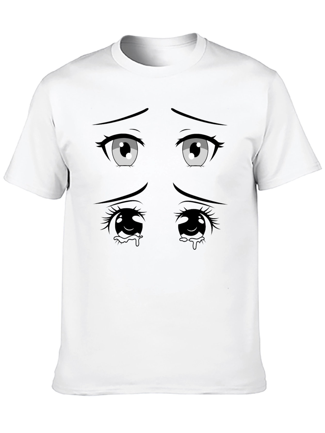 Anime Eyes Graphic Black T-Shirt