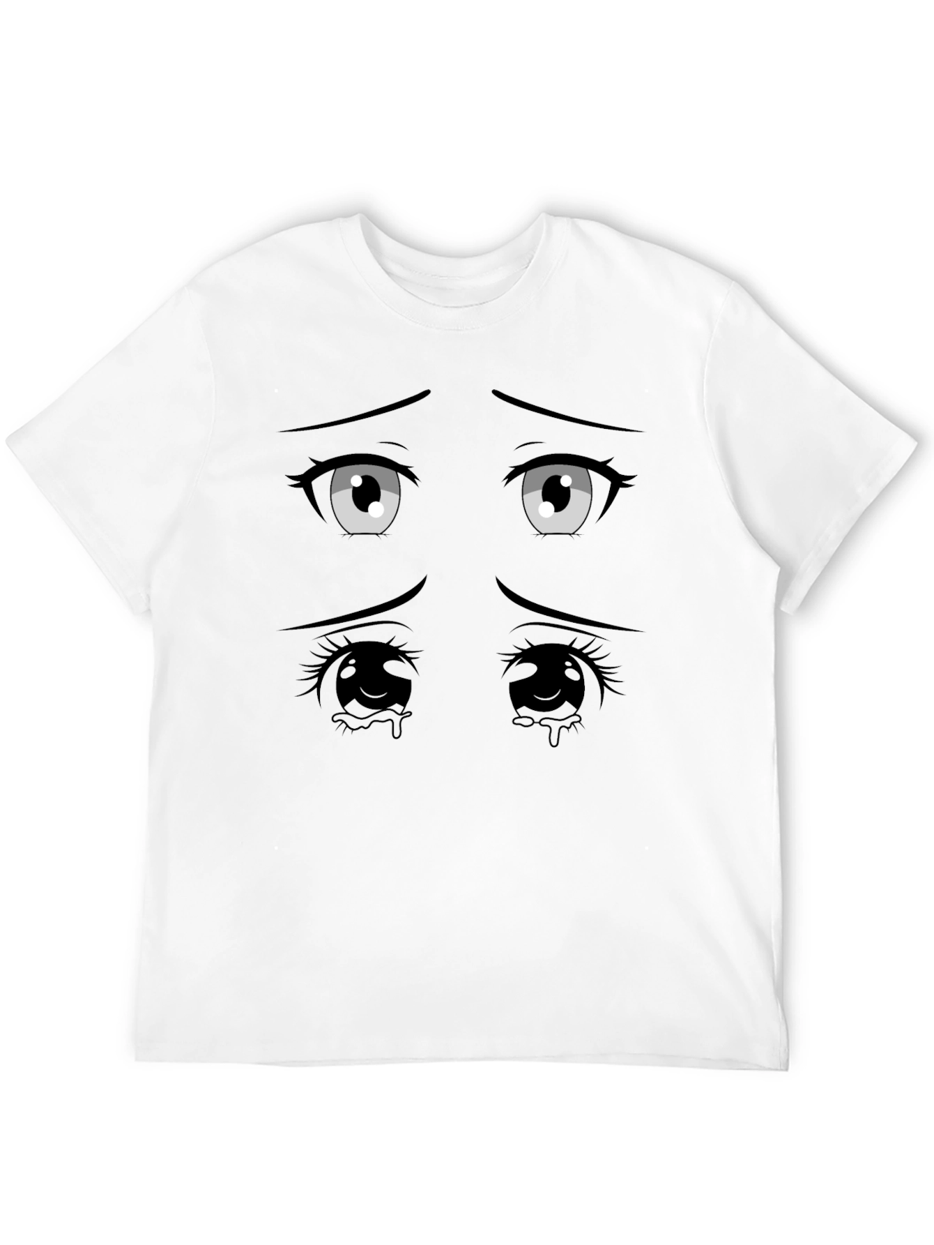 Anime Eyes Graphic Black T-Shirt