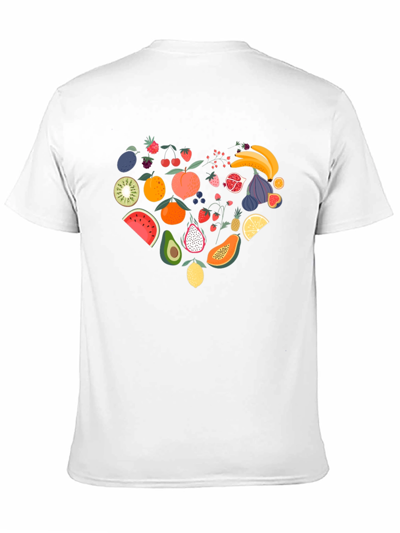 Fruit Heart T-Shirt - Black Casual Graphic Tee