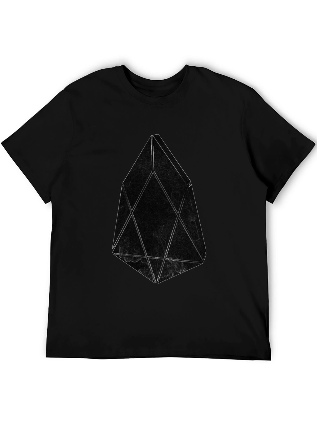 Abstract Geometric Design Black T-Shirt