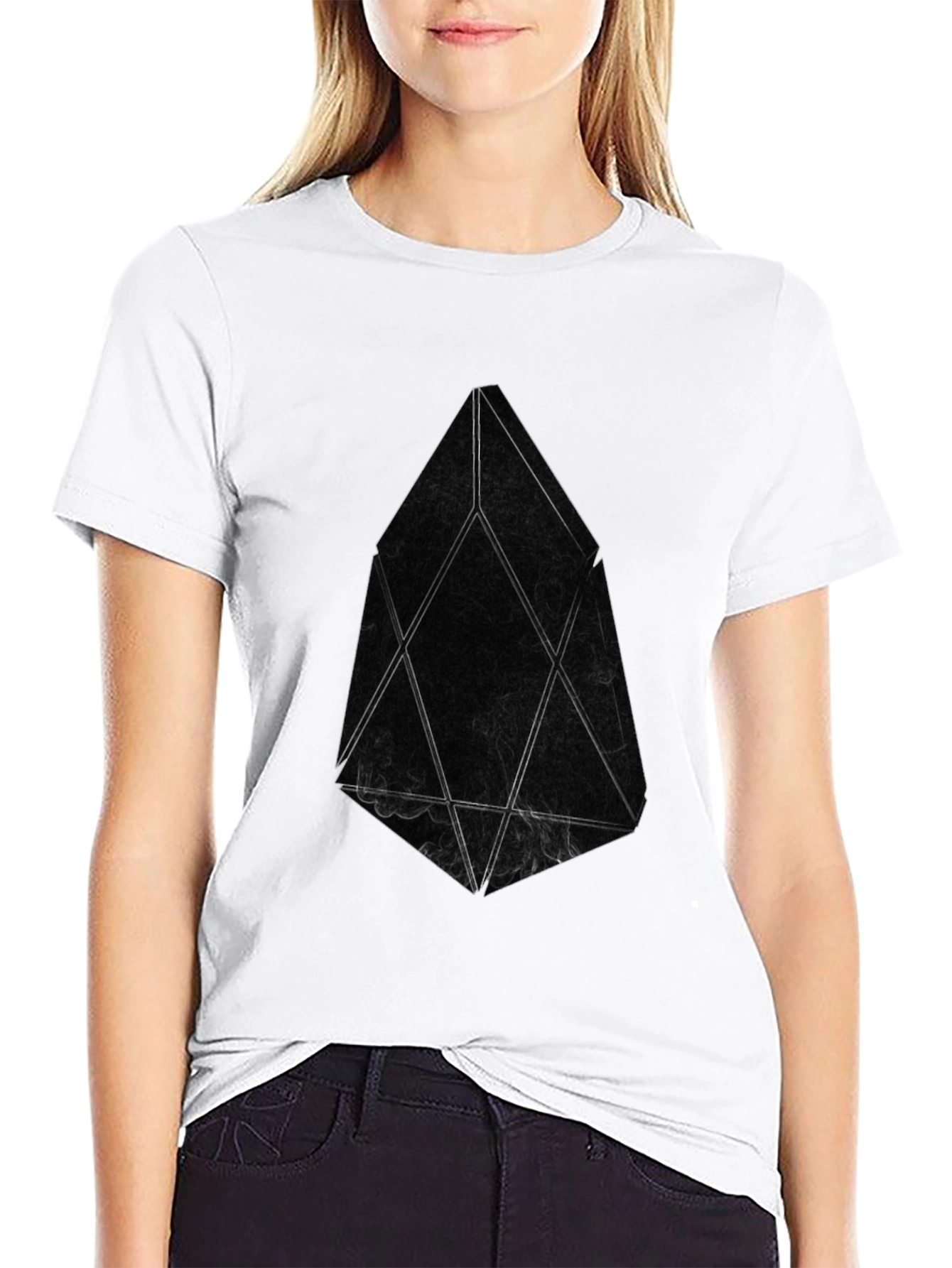 Abstract Geometric Design Black T-Shirt
