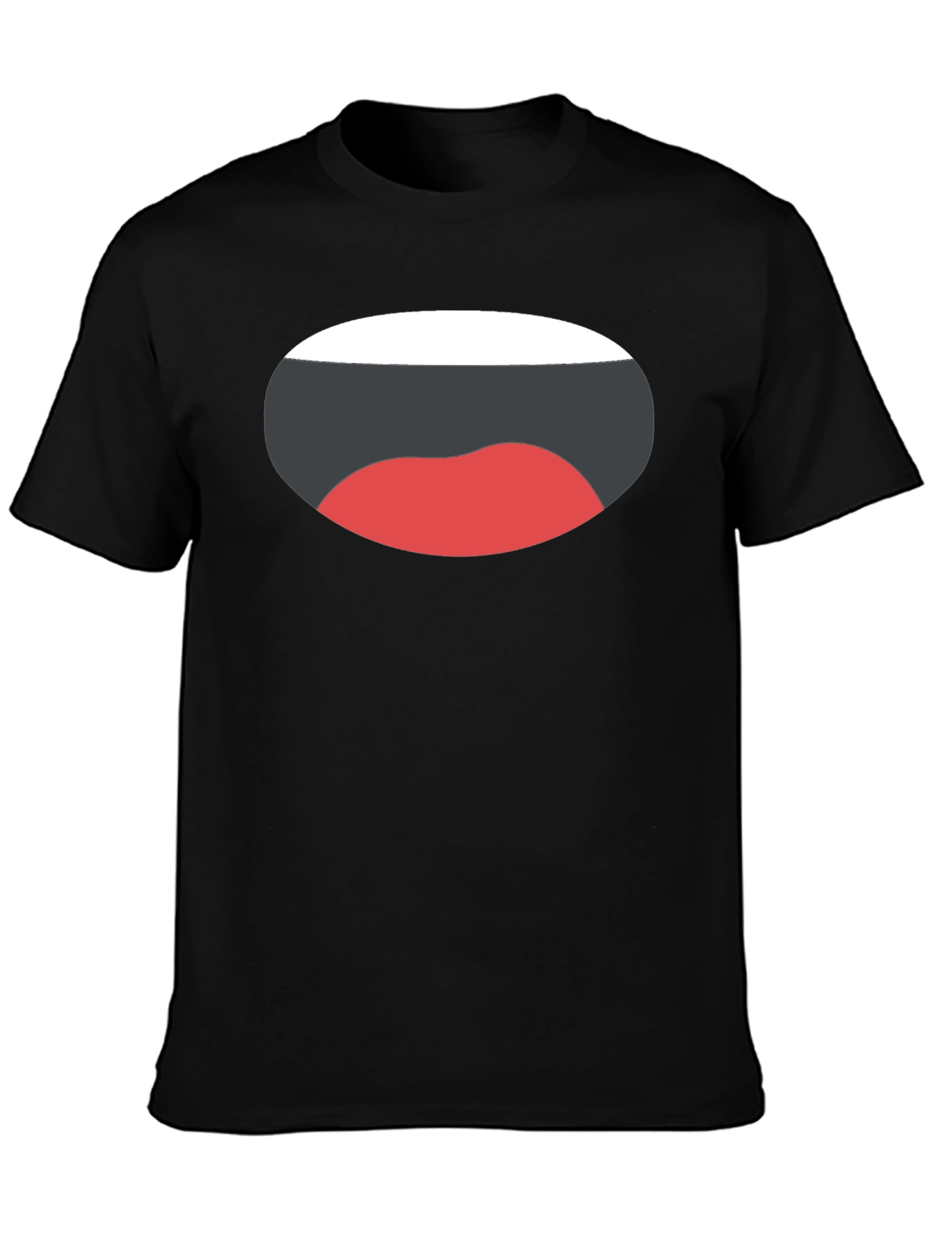 Funny Mouth Graphic Black T-Shirt