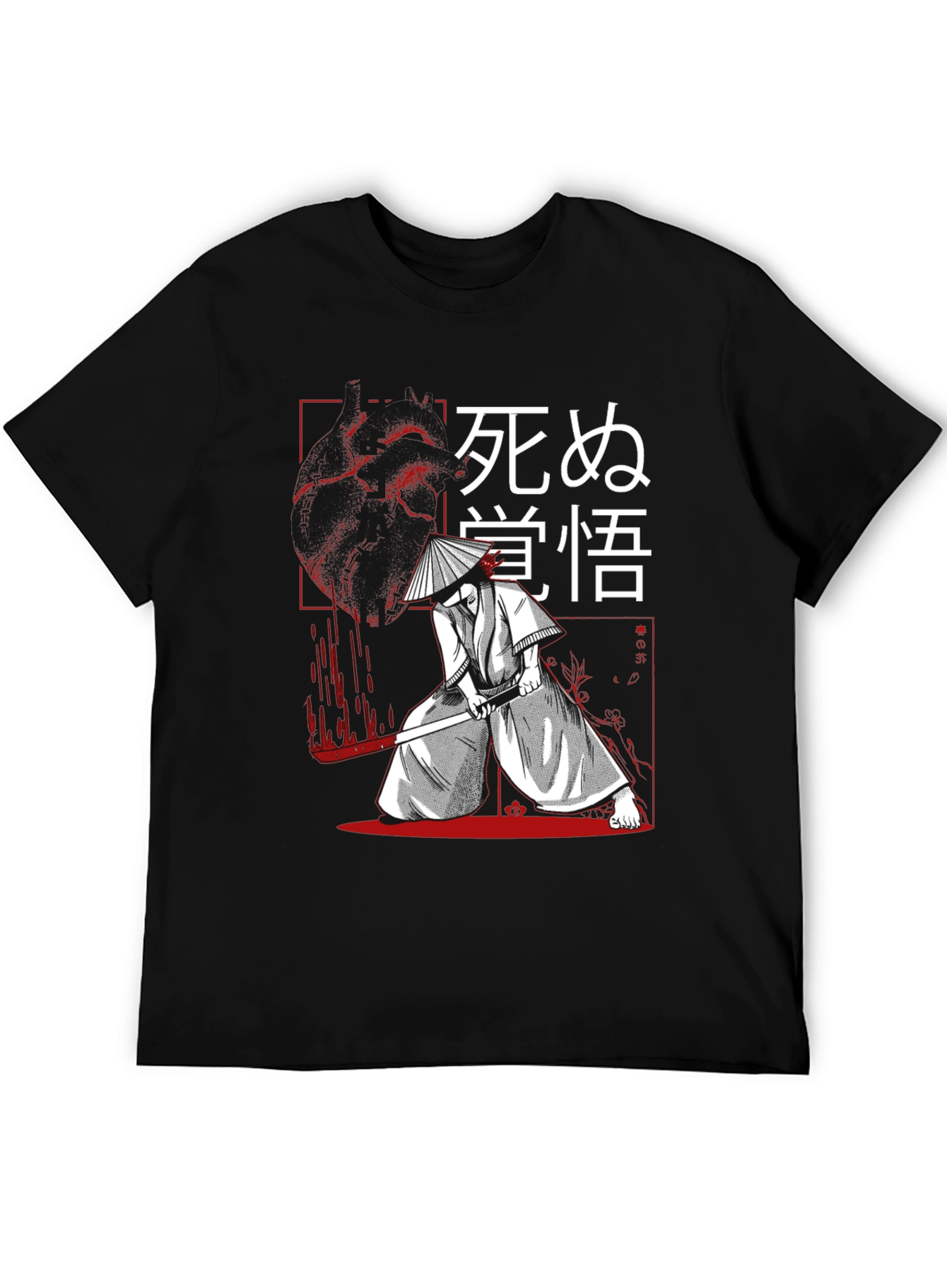 Samurai Graphic Tee - Black Cotton T-Shirt